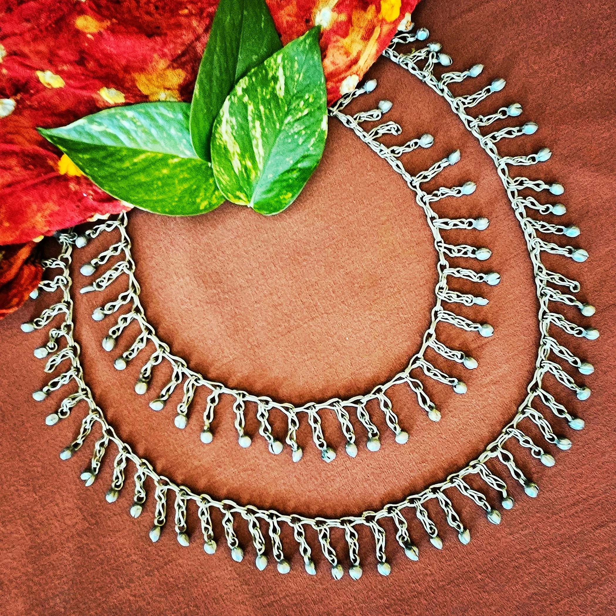 Kuchi Chain Fringe - 75 Inches - Vintage Tribal Chain Fringe - Bells!