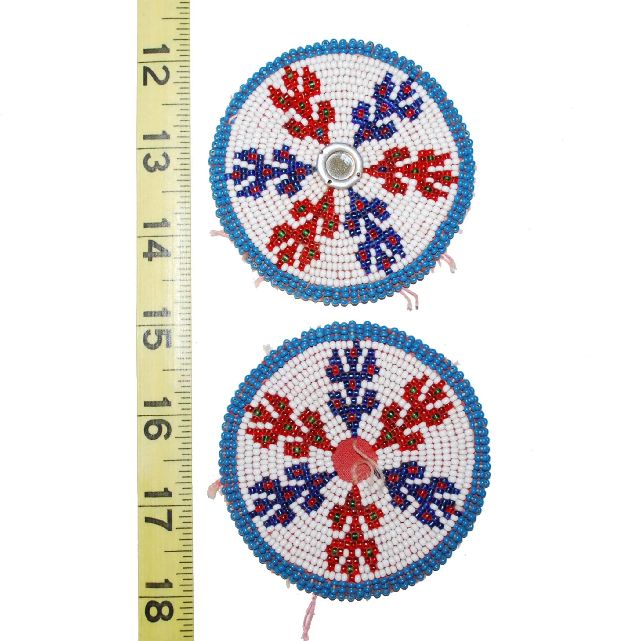 Kuchi Bead medallions - Vintage Beaded Gul i Peron - PAIR - 3 Inches - Belly Dance