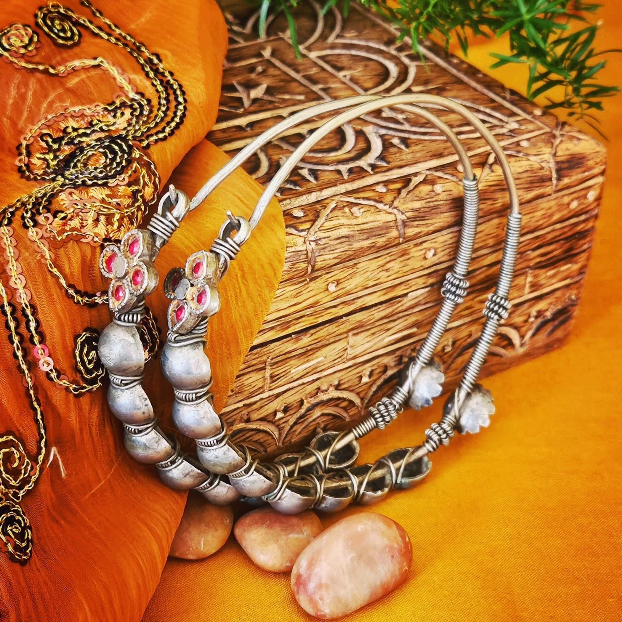 Vintage Tribal Hoop Earrings