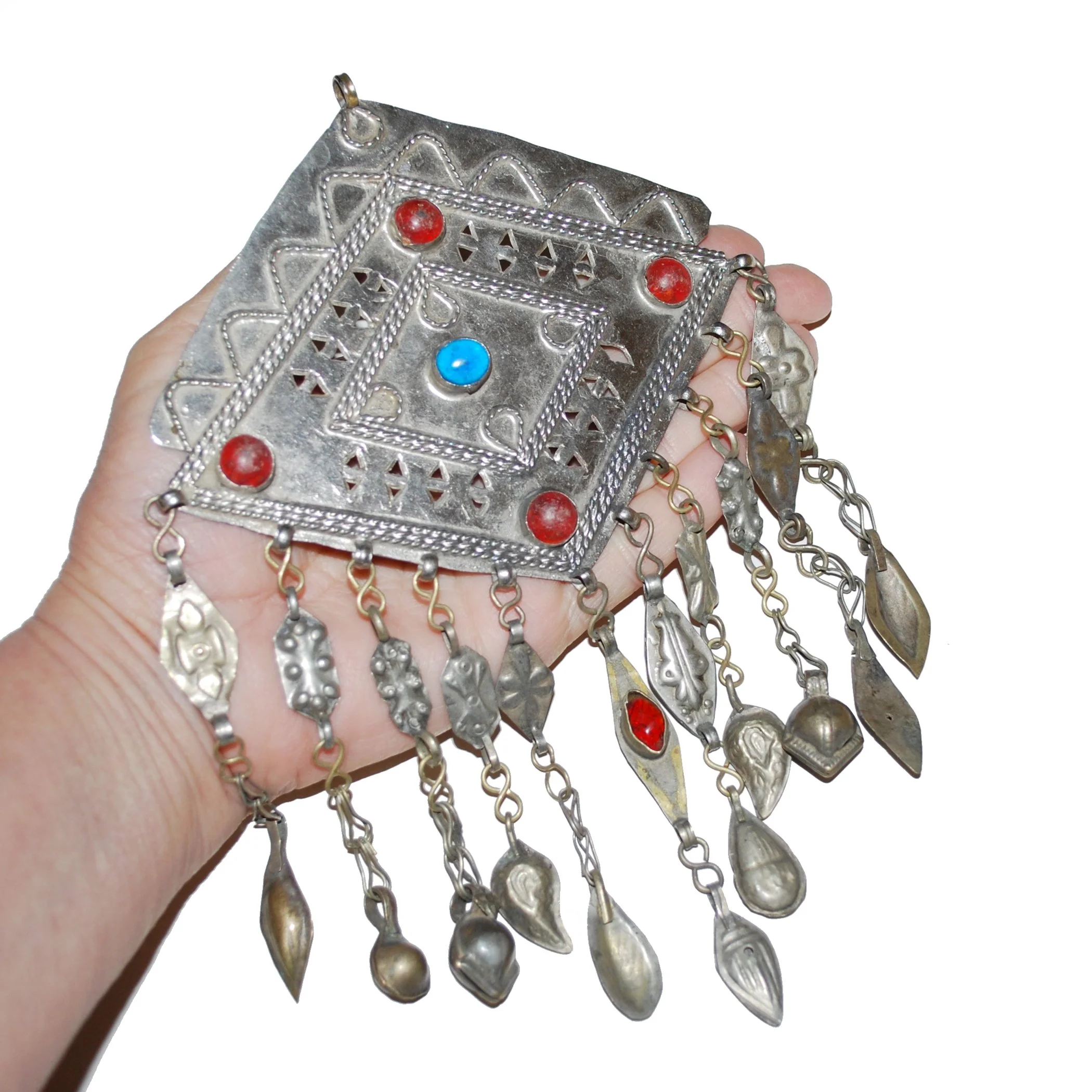 Turkoman Doonbajik Pendant - Large SINGLE - Stamps, Jewels, Hollow Dangles