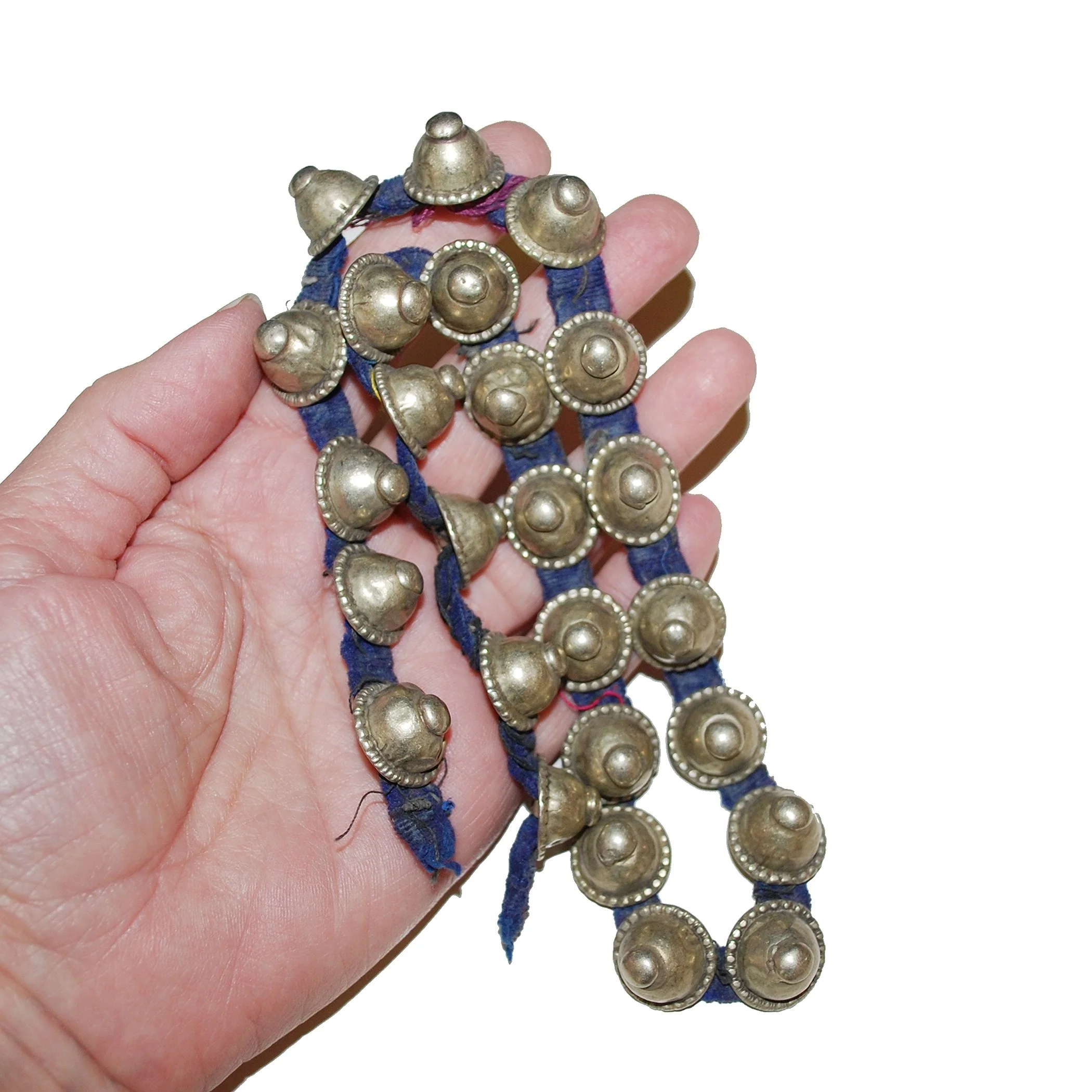 Vintage Turkoman Buttons on Cord - 22 Vintage Tribal Buttons - Belly Dance DIY