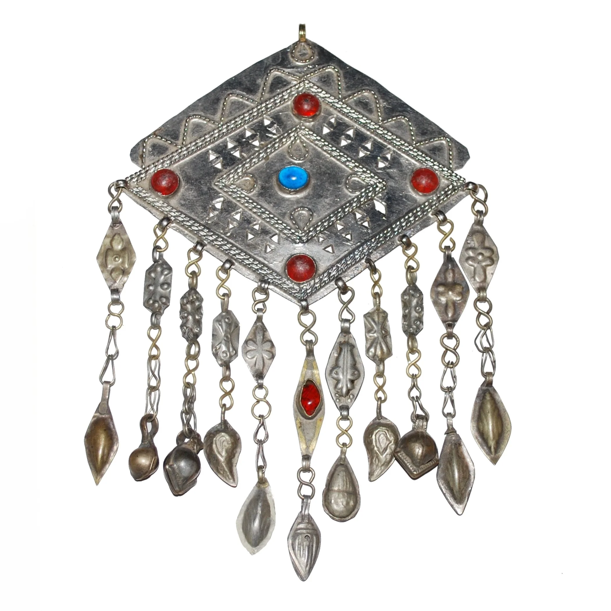 Turkoman Doonbajik Pendant - Large SINGLE - Stamps, Jewels, Hollow Dangles