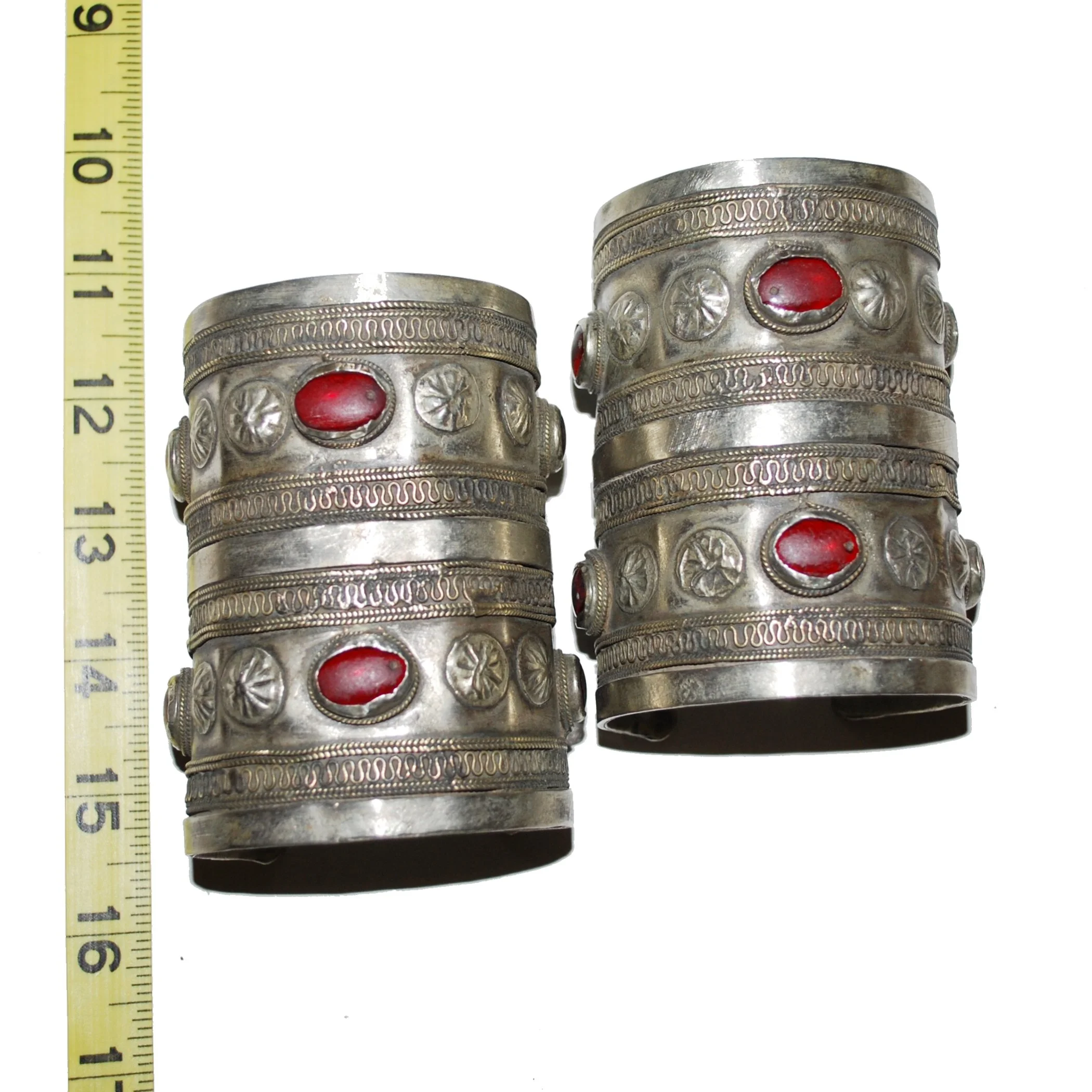 Turkoman Cuff Bracelets PAIR - Turkmen Bilezik Tribal Bracelets - Ersari Cuffs