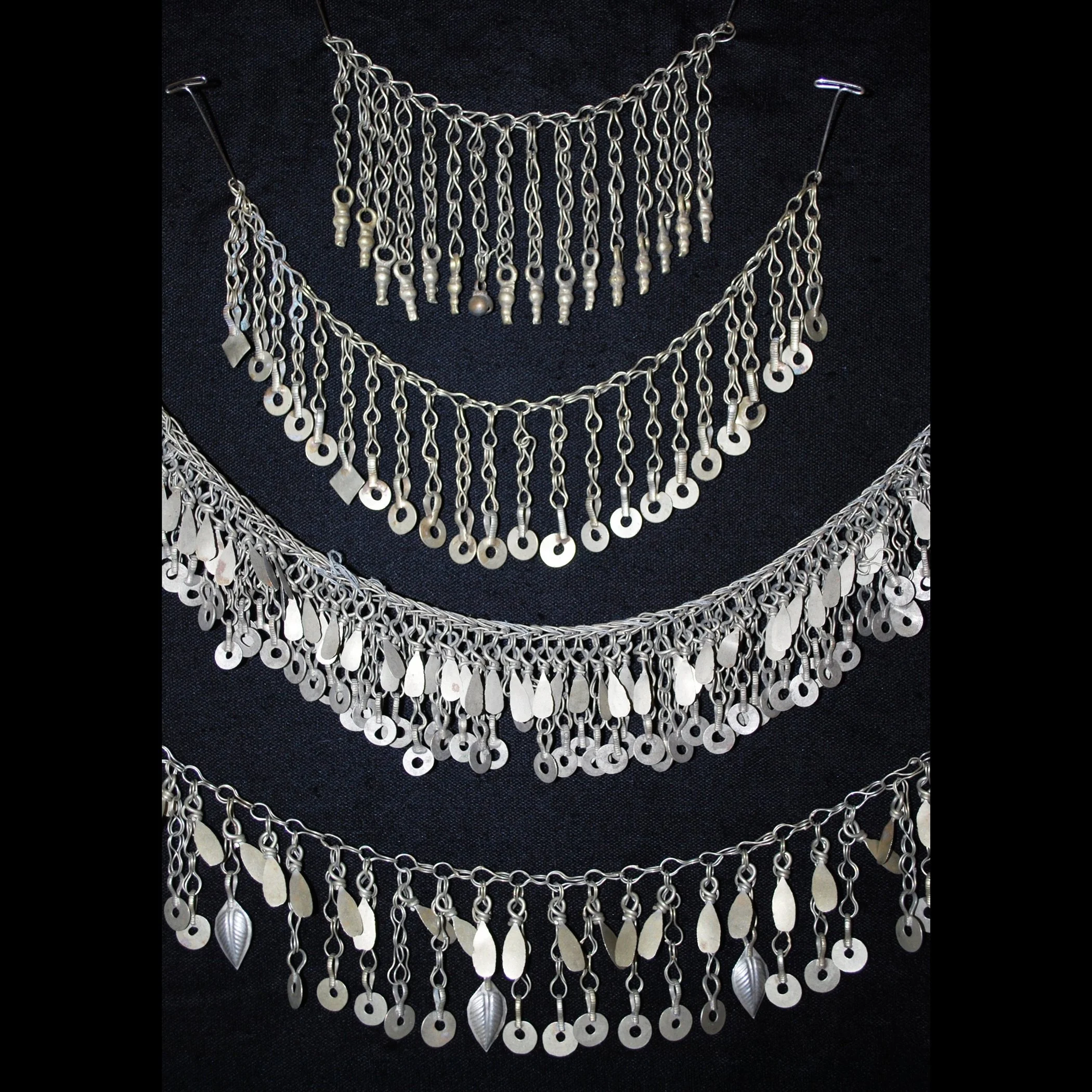 Kuchi Chain Fringe Vintage - Four Pieces - Tribal Chain Fringe for  Belly Dance - 45 Inches Total