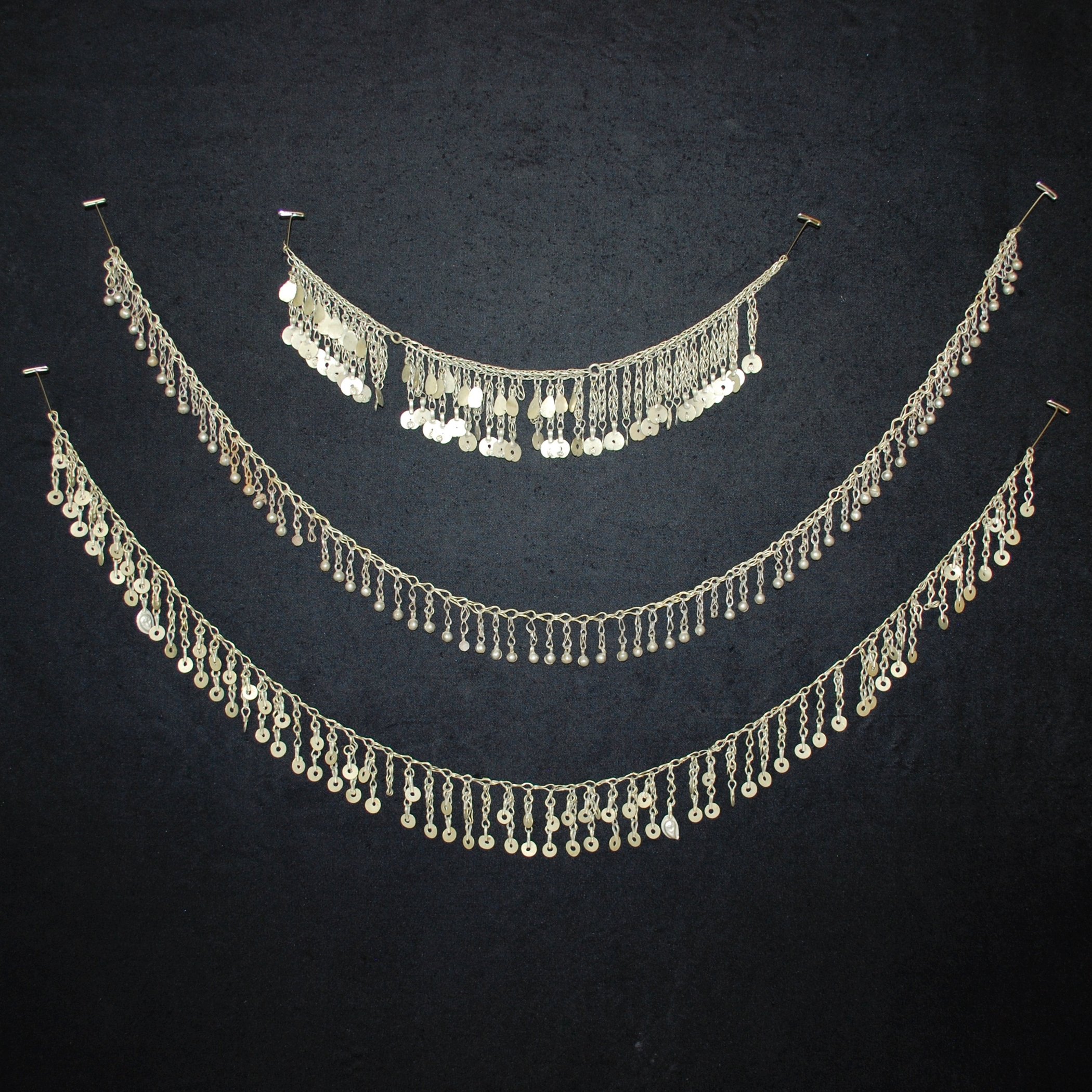 Kuchi Chain Fringe Vintage - Three Pieces - Tribal Chain Fringe for  Belly Dance