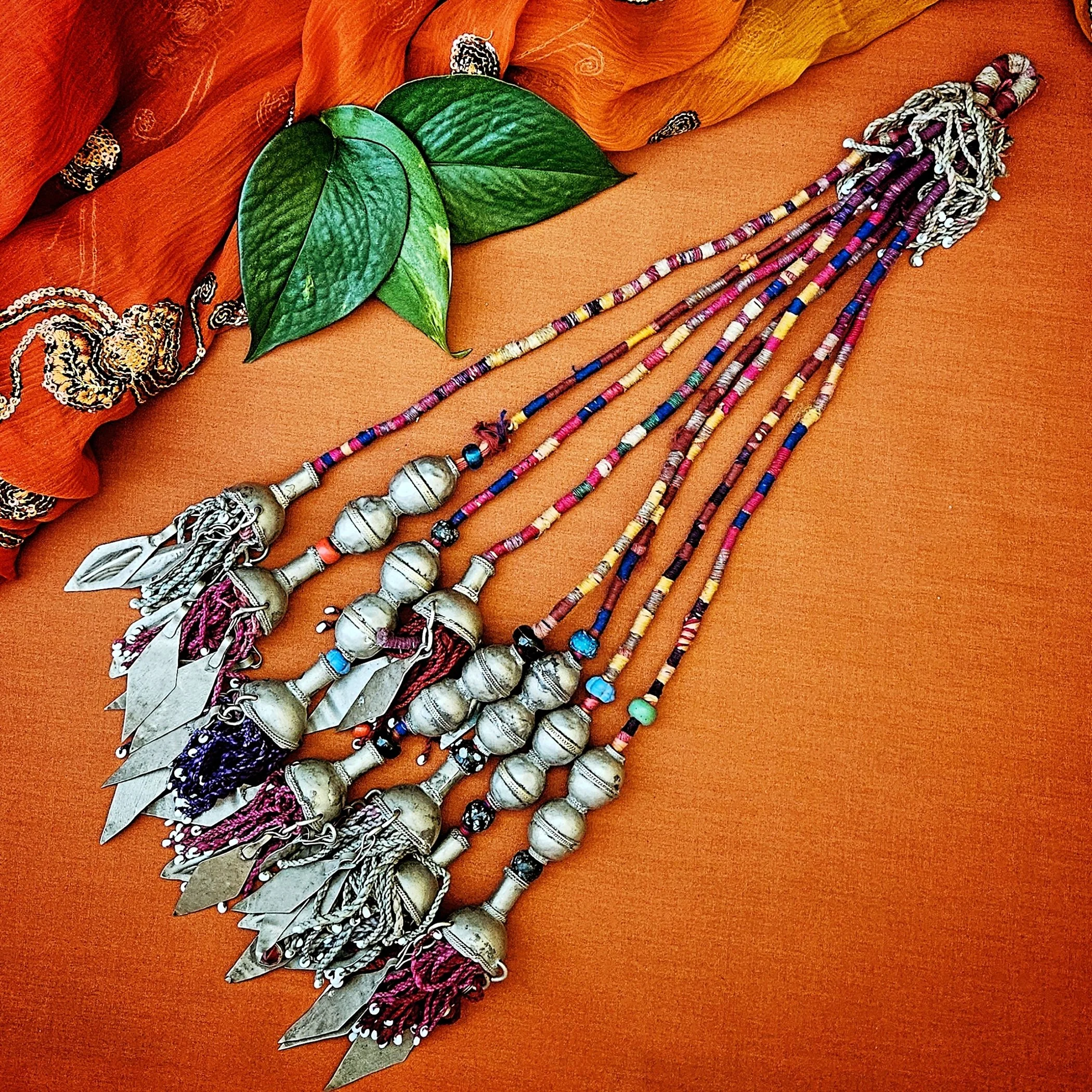 Vintage Turkoman Tribal Tassel - Beautiful Old Silk / Cotton Tribal Tassels
