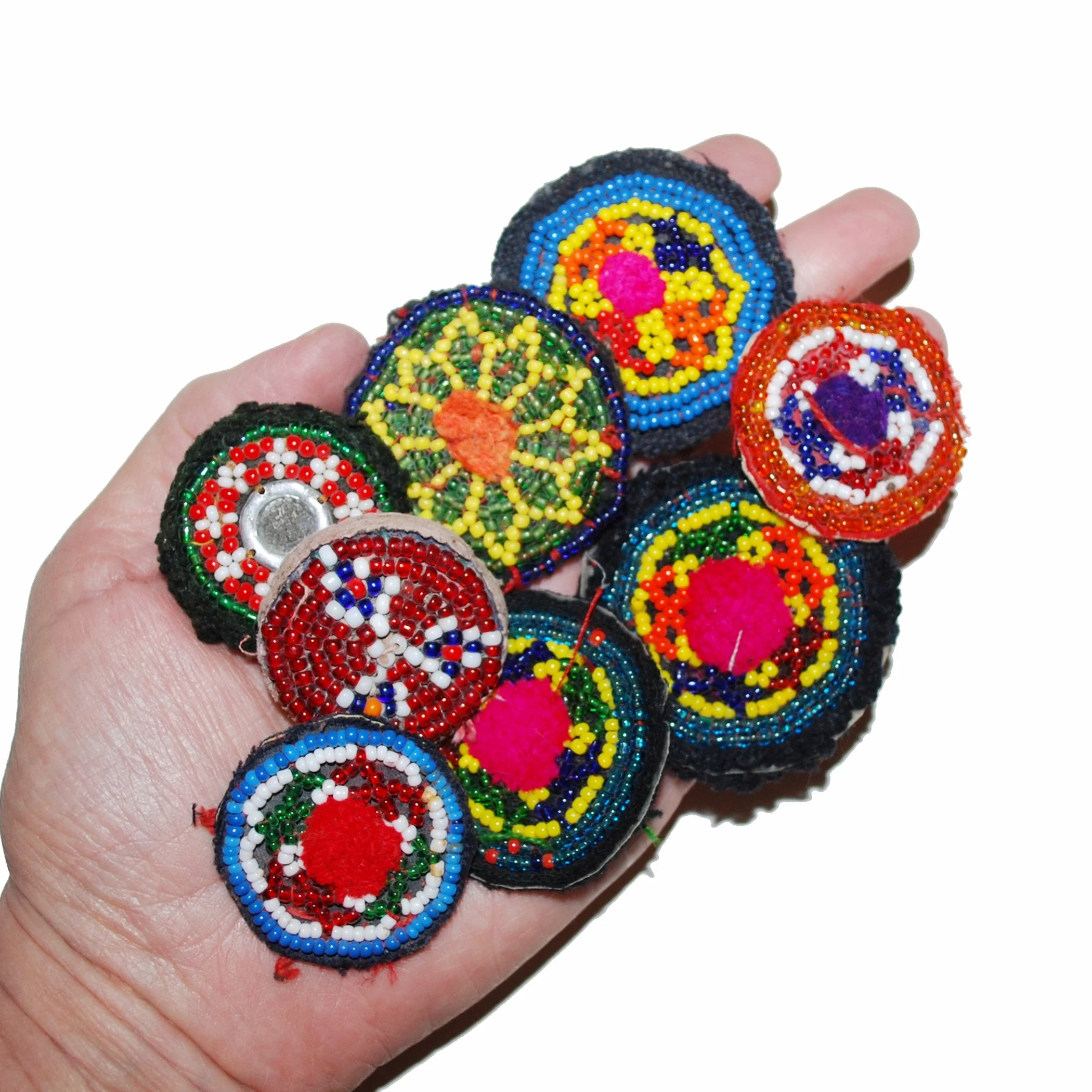 Kuchi Medallions Lot of  8 Pieces -  Vintage Gul - Small / Tiny Medallions Patches