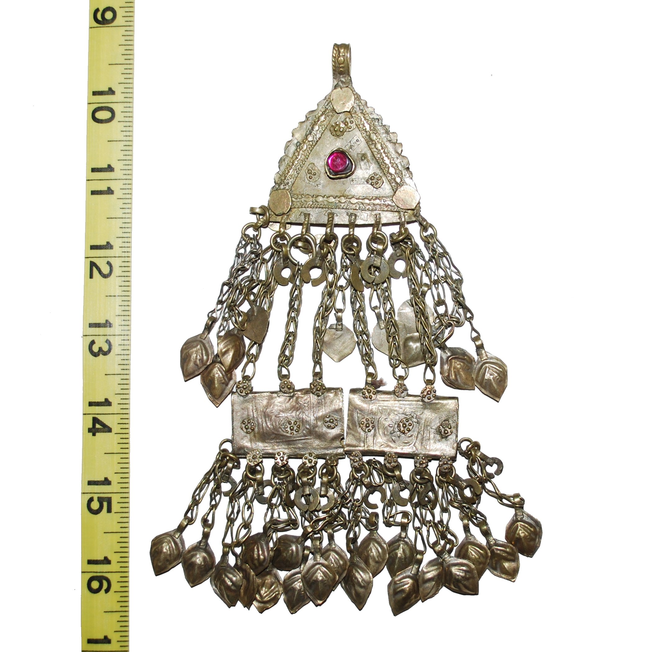 Vintage Kuchi Pendant - Single Kuchi Pendant with Hollow Dangles - Belly Dance