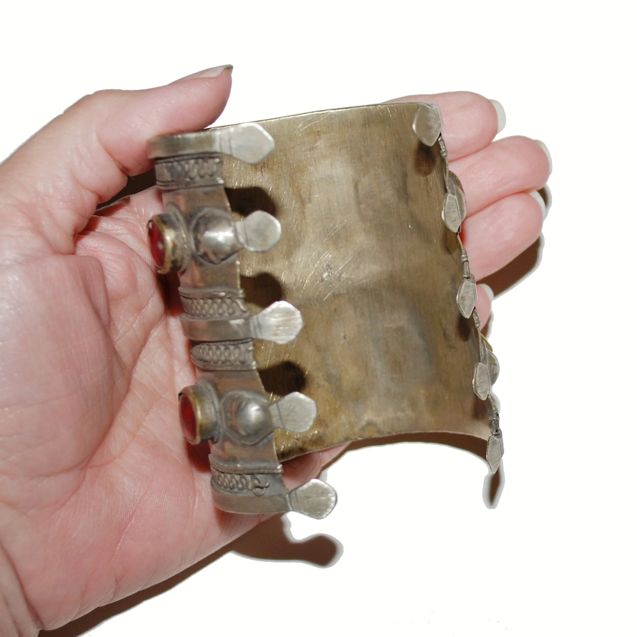 Turkoman Cuff Bracelets PAIR - Turkmen Bilezik Tribal Bracelets - Jeweled Cuffs
