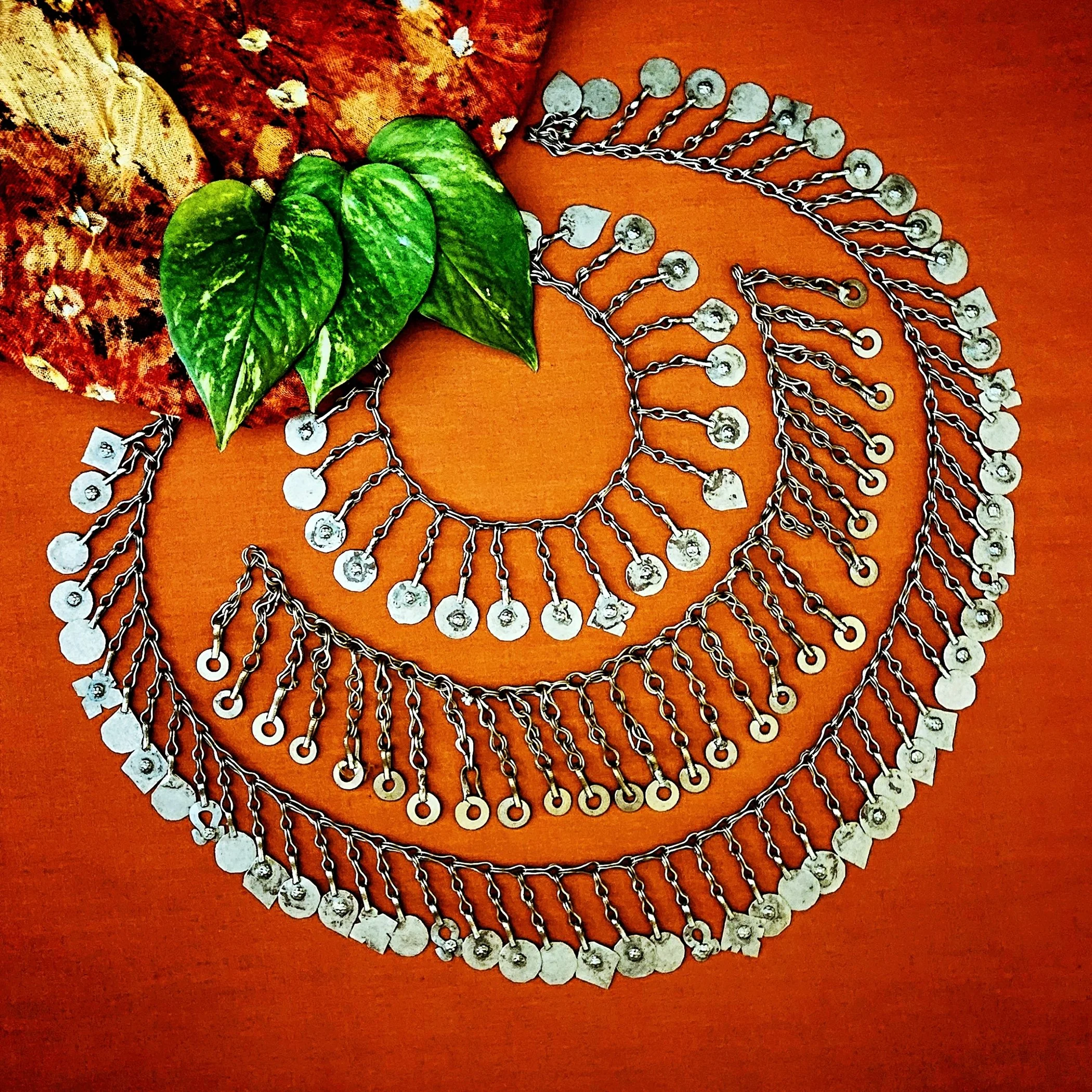 Kuchi Chain Fringe - Three Pieces Vintage Tribal Chain Fringe for  Belly Dance DIY