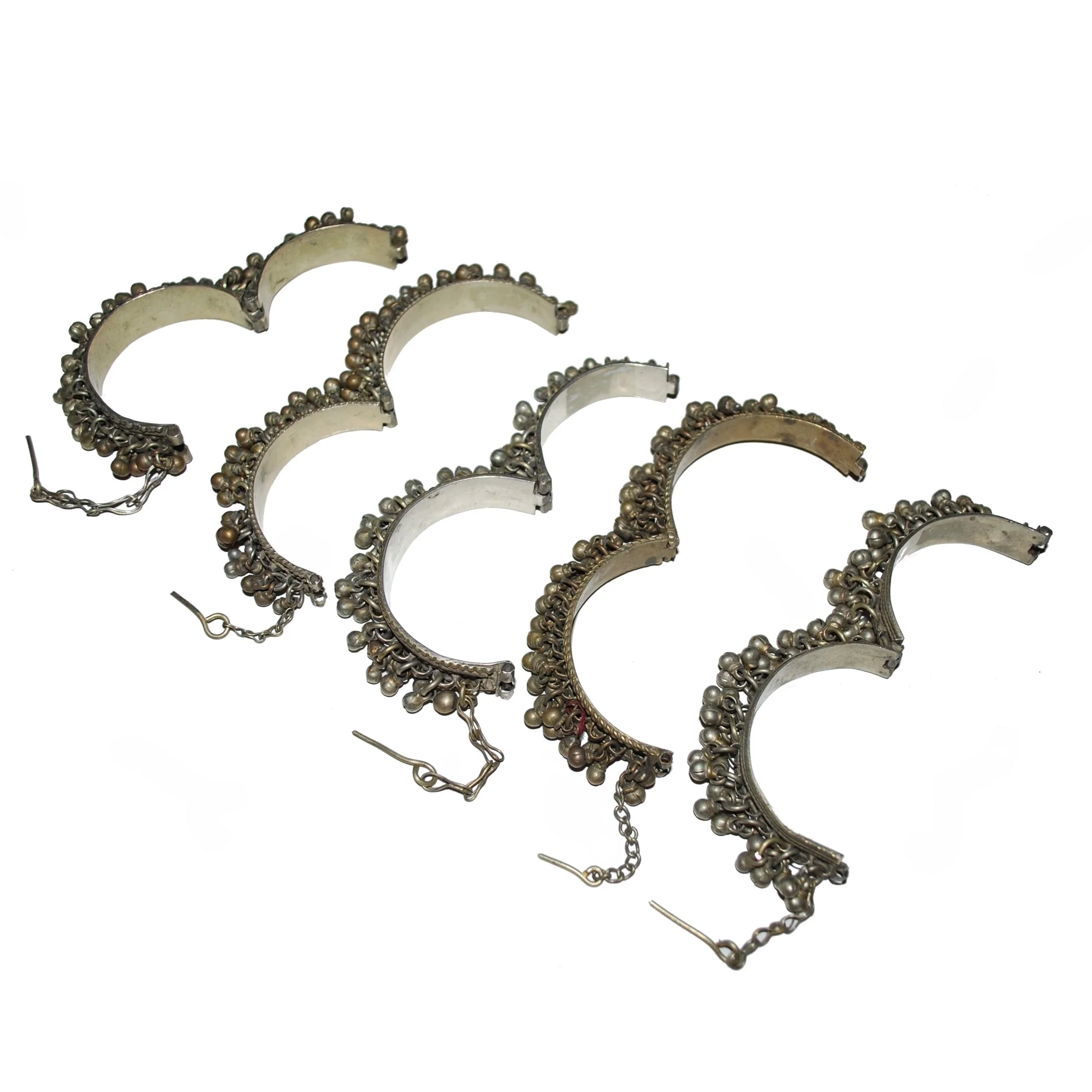 Five Kuchi Bell Bracelets - Vintage Tribal Bracelets - Belly Dance Wholesale / Discount Lot