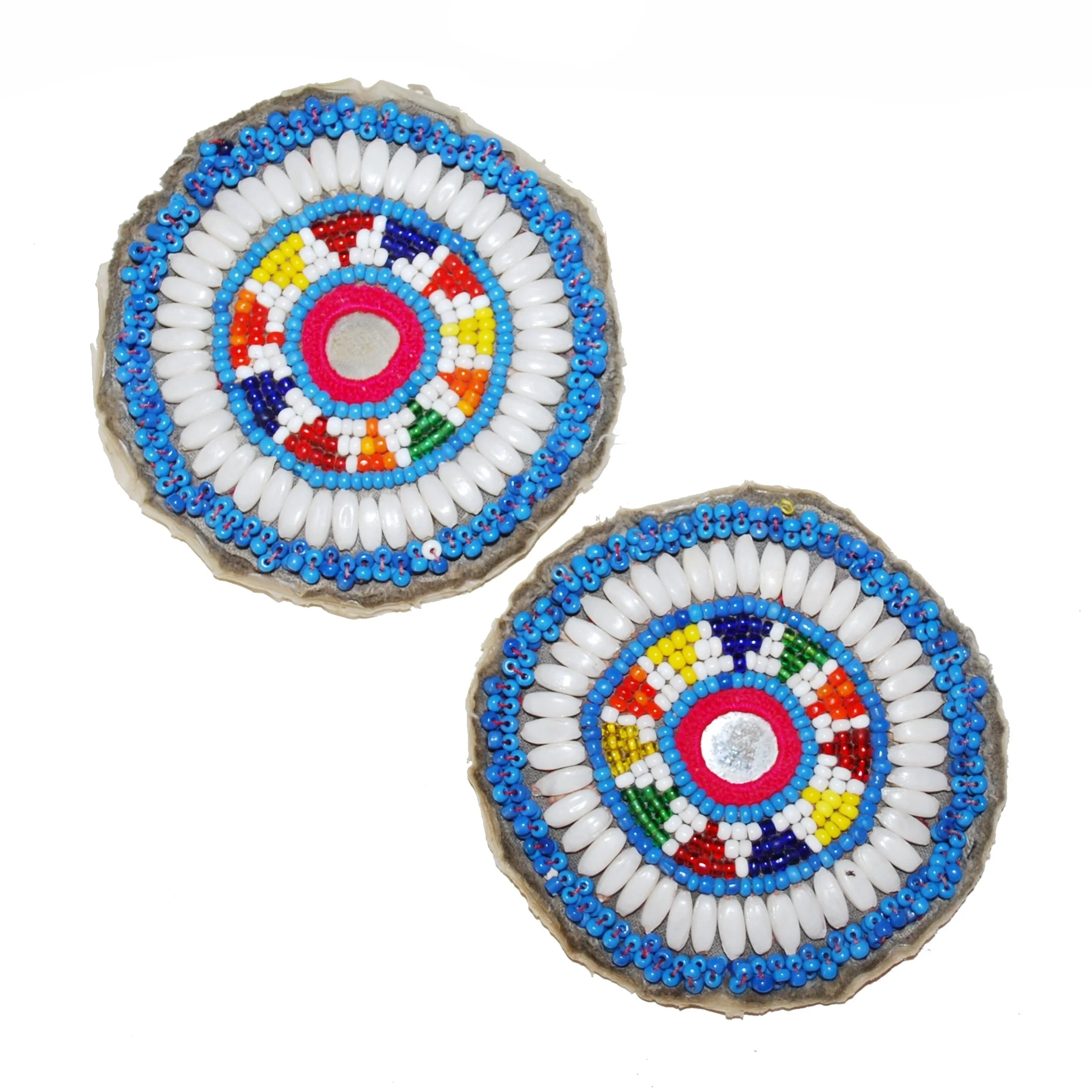 Kuchi Bead Medallions Gul i Peron - Vintage PAIR - 3.25 Inches - Tikka Medallions
