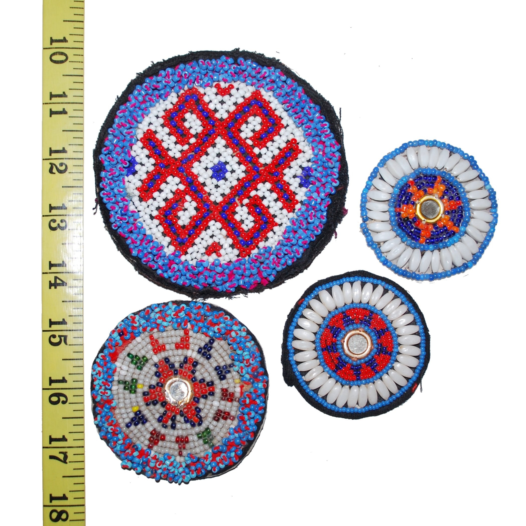 Kuchi Medallions Lot of  4 Pieces -  Vintage Gul - Small Medallions Patches - Belly Dance