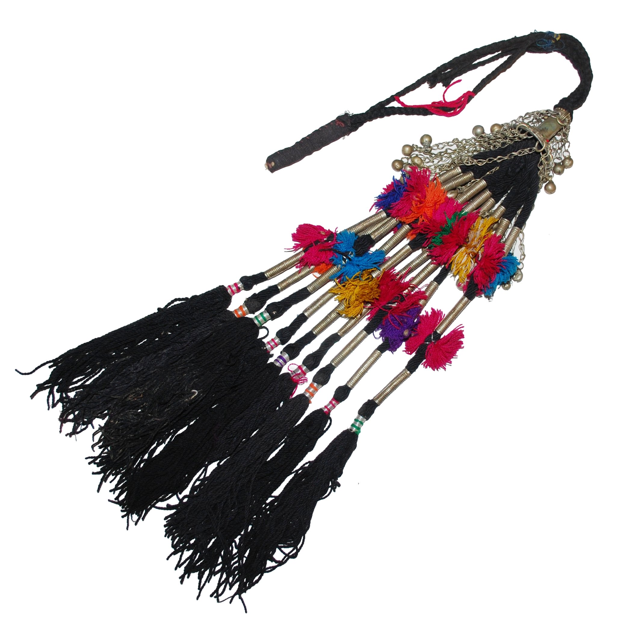 Waziri Tassel - Vintage Tribal Hair Tassels - Beading Poms Black - Belly Dance