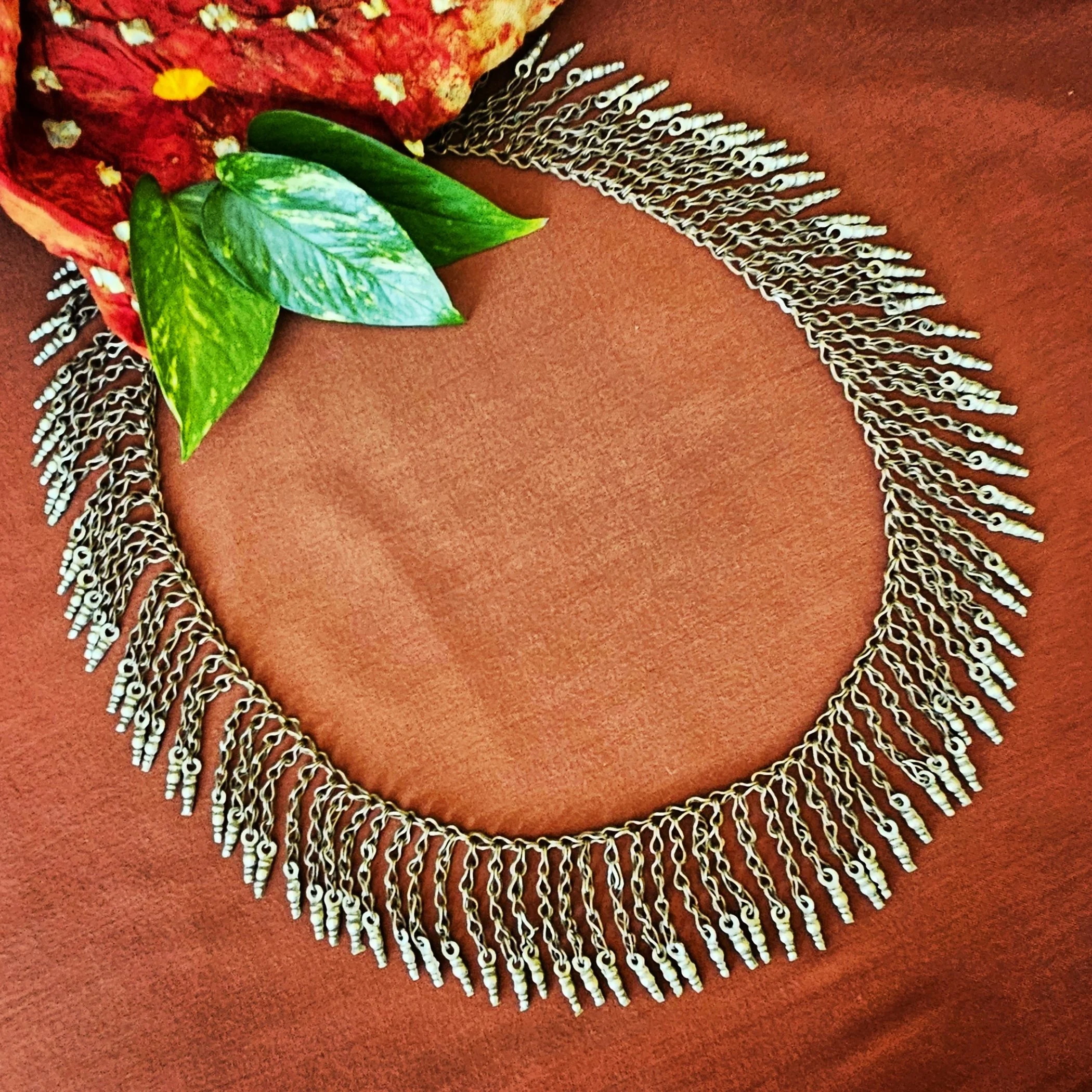 Vintage Chain Fringe - 34 Inches - Solid Drops - Kuchi Tribal Chain Fringe