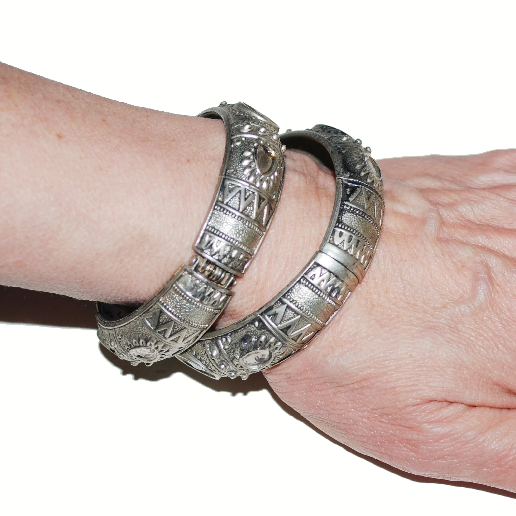 Moroccan Bangle Bracelet PAIR - Belly Dance North Africa - Spring Opening