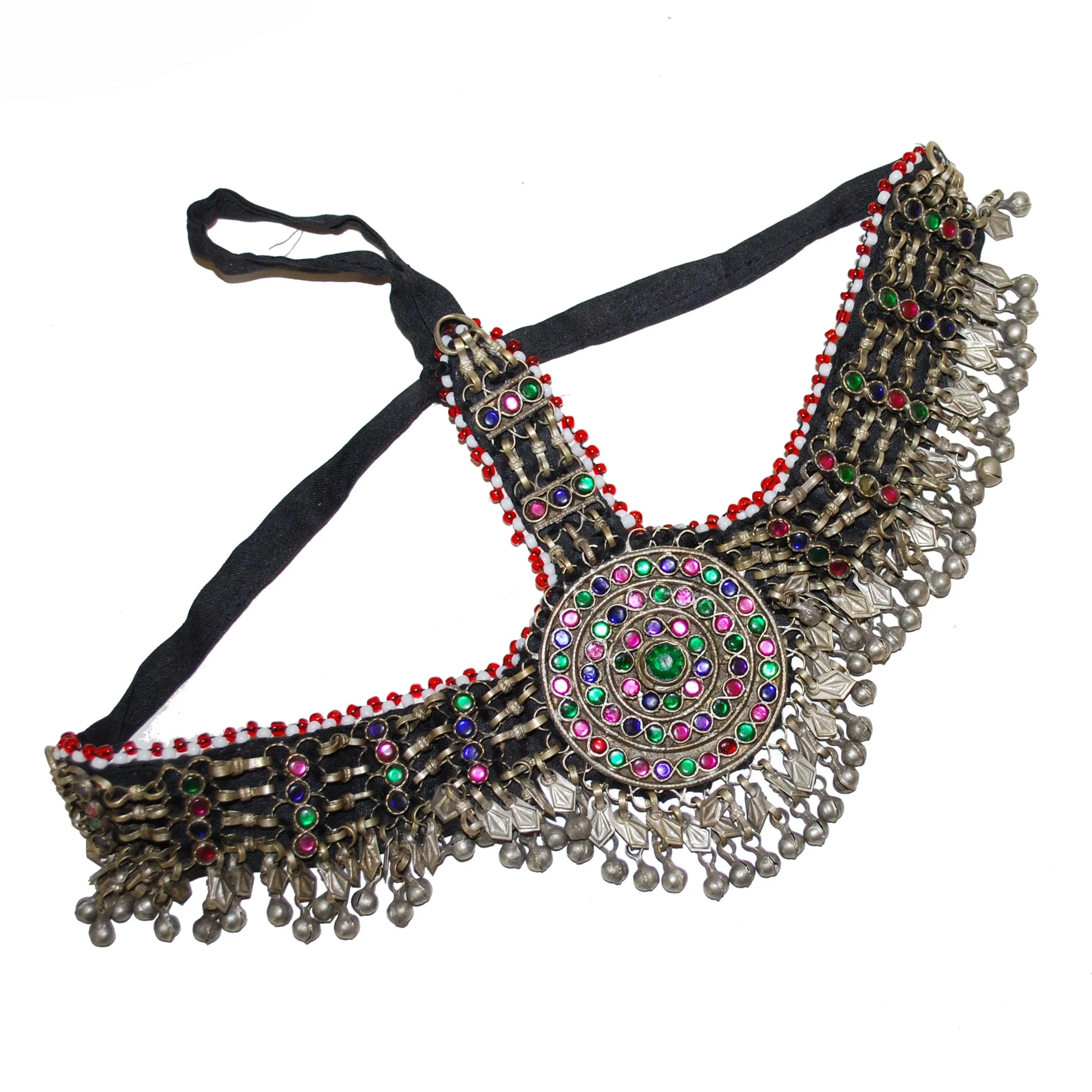 Balochi Headpiece for Belly Dance - Vintage Tribal Headwear - Bells Jewels