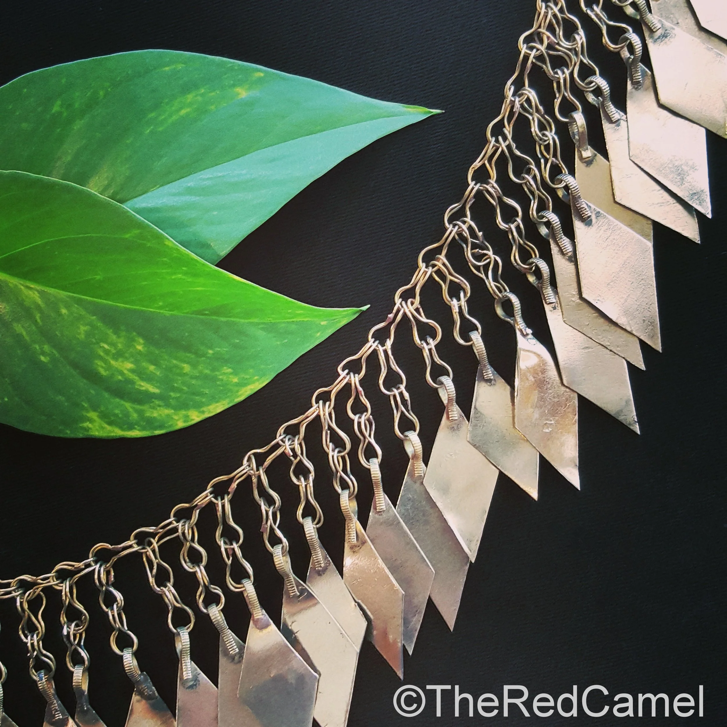 Turkoman Style Chain Fringe - 33 Inches - Tribal Chain Fringe for  Belly Dance - Costuming DIY