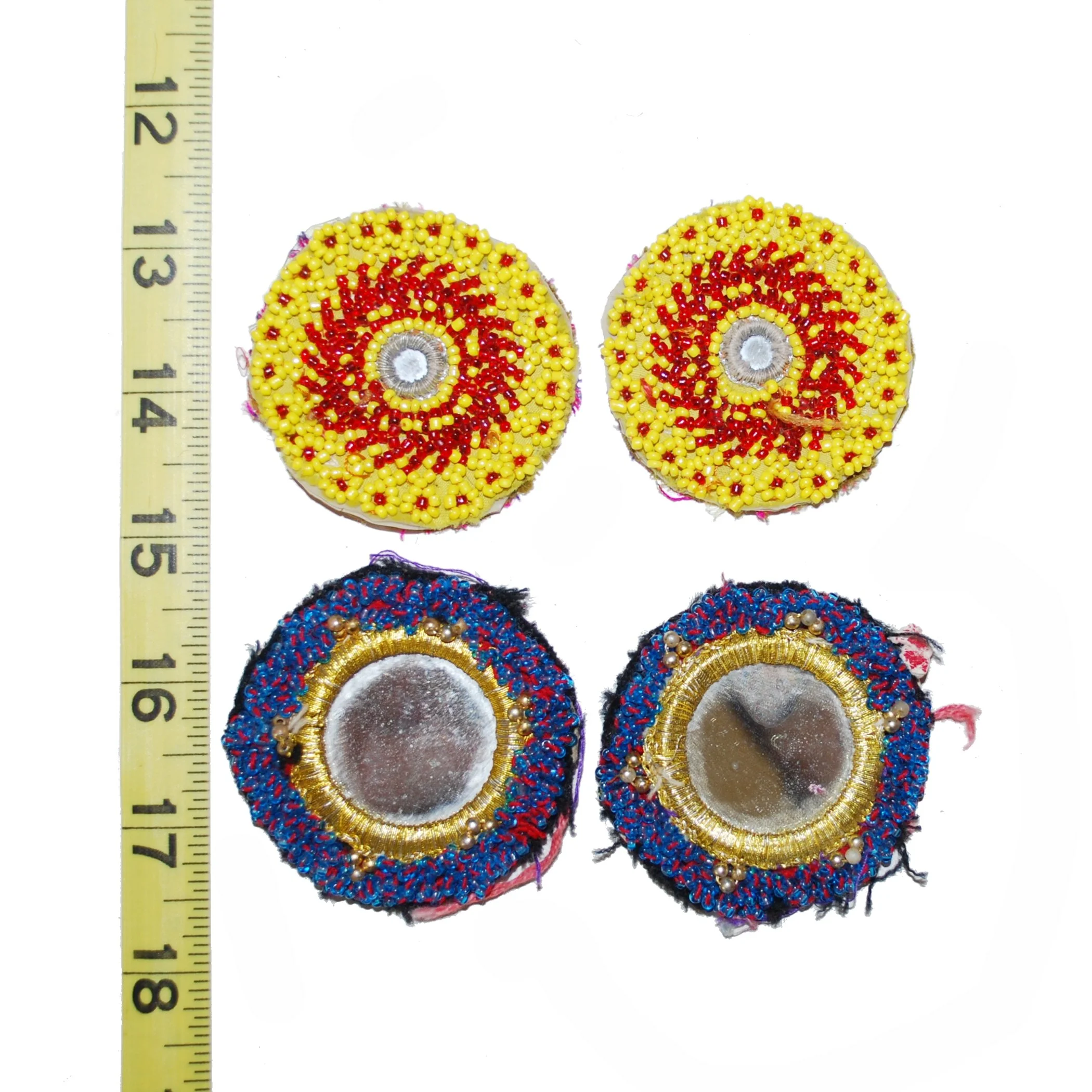 Kuchi Medallions Lot of  4 Pieces / 2 pair -  Vintage Gul i Peron - Round Tikka Medallions