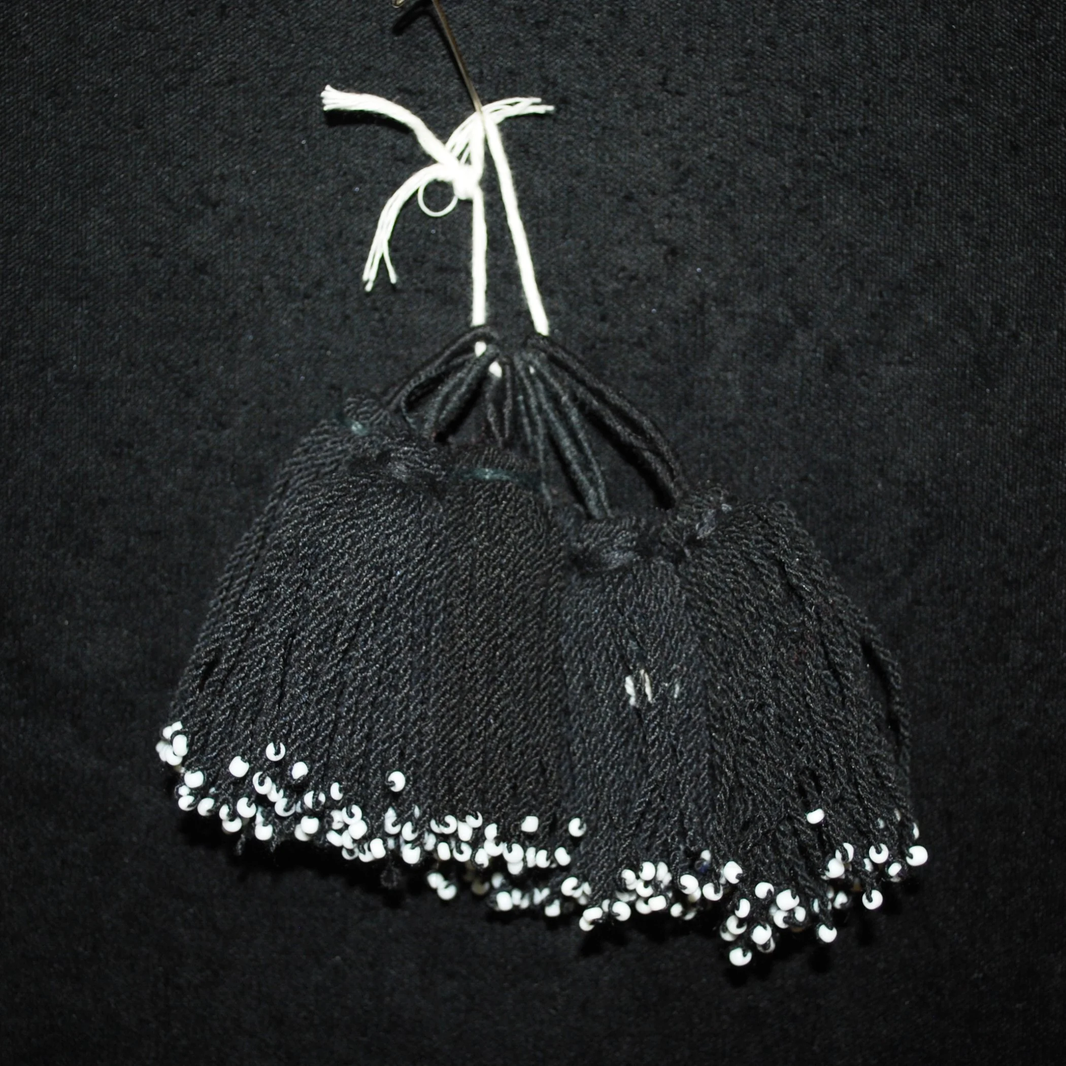 Turkoman Style Small Tassels - Set of Six - Black Cotton Tassels - Belly Dance
