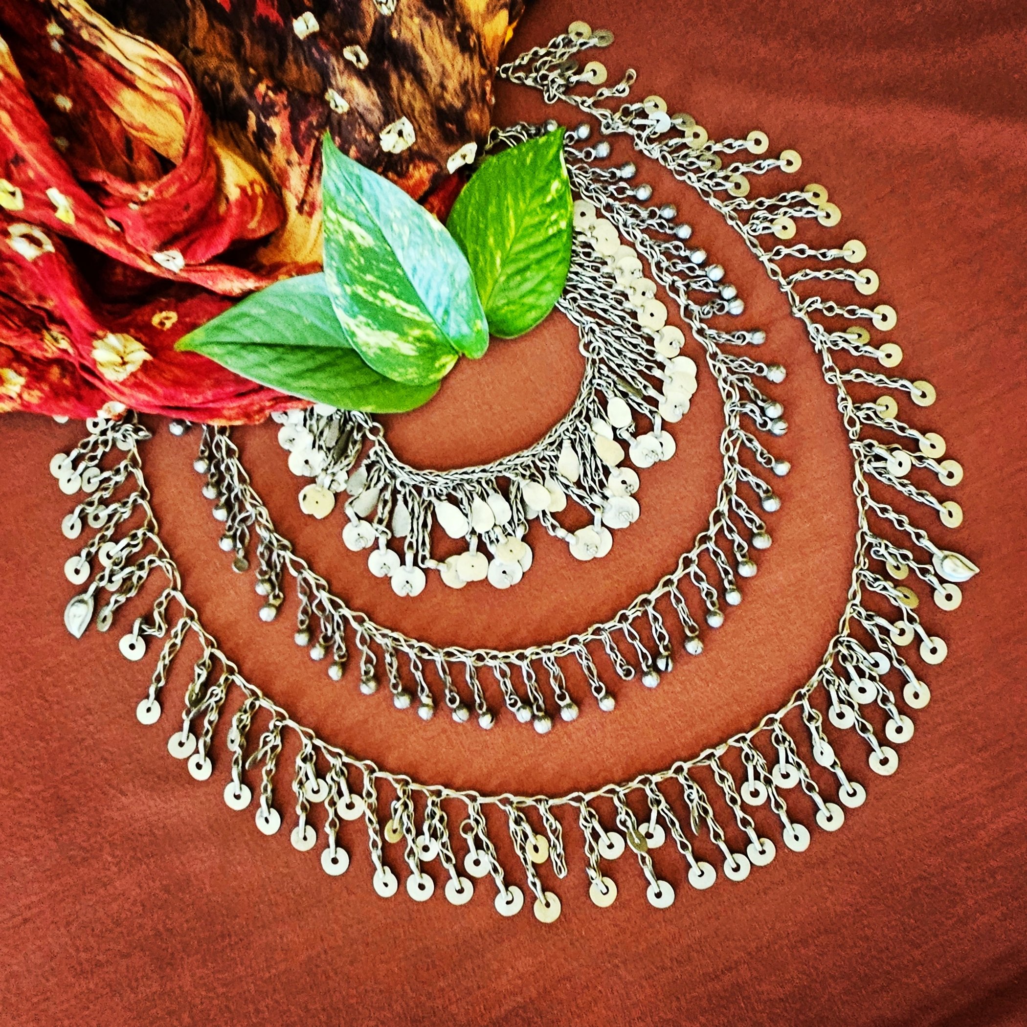 Kuchi Chain Fringe Vintage - Three Pieces - Tribal Chain Fringe for  Belly Dance