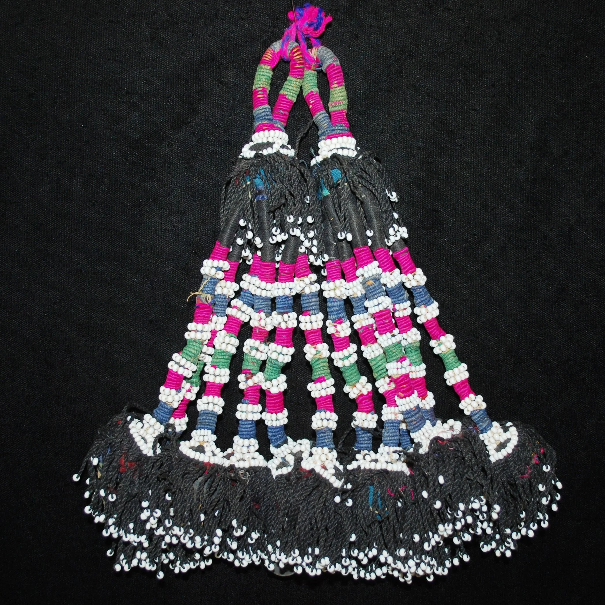 Turkoman Tribal Tassels PAIR - Vintage Silk / Cotton Tribal Tassels - Belly Dance