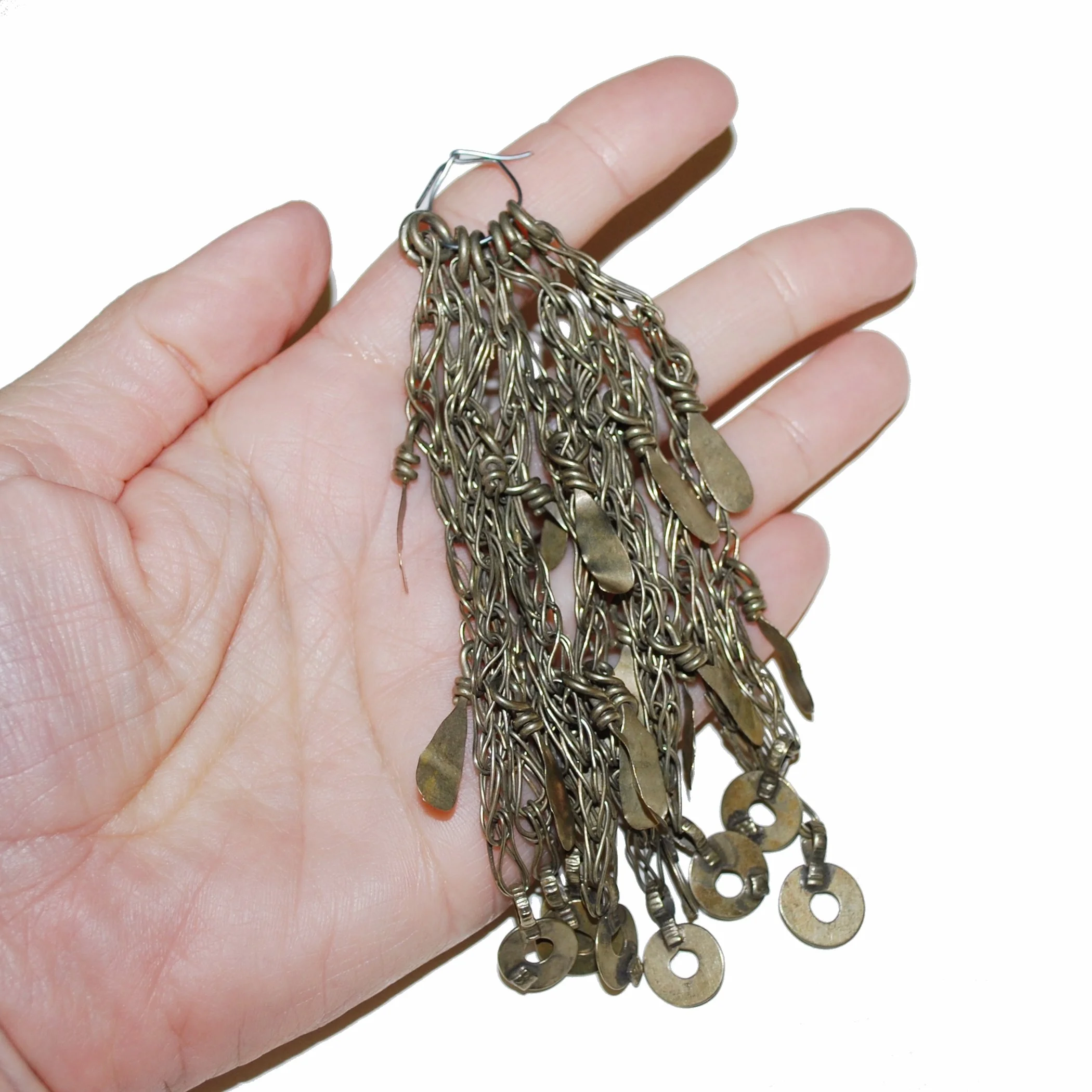 Set of 9 Kuchi Chain Dangles - Long Tribal Components - Belly Dance Findings