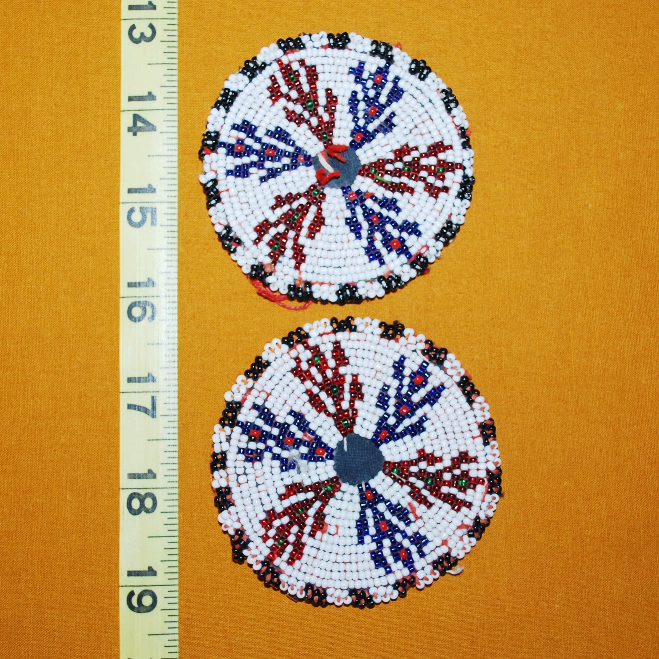 Vintage Kuchi Bead Medallions - Gul i Peron - PAIR - 3 Inches - Belly Dance DIY