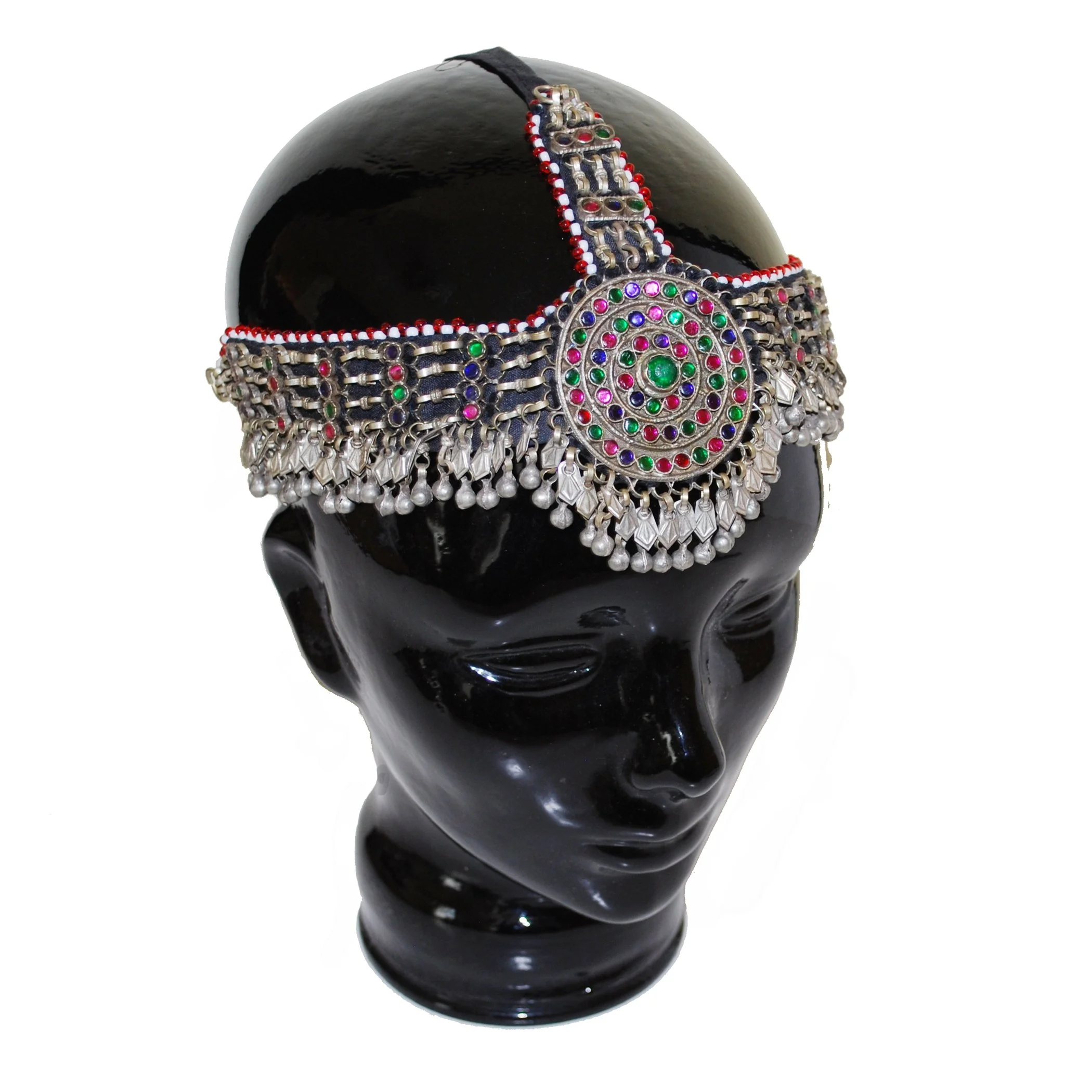Baloch Headpiece for Belly Dance - Vintage Tribal Headwear - Bells Jewels