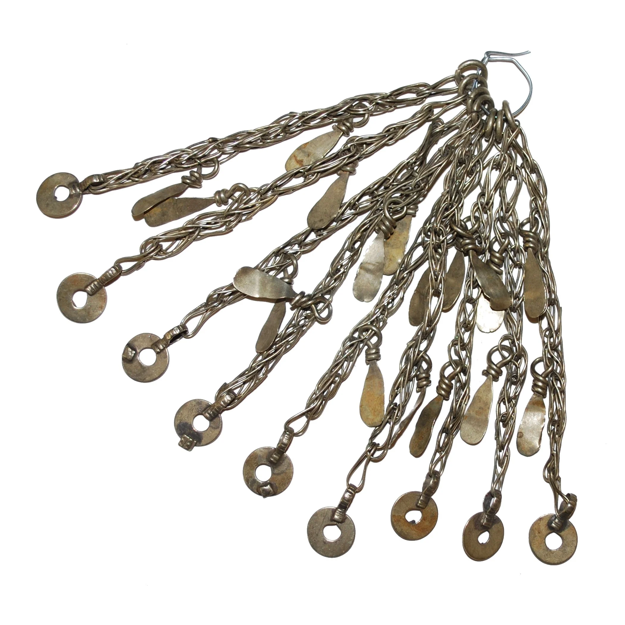 Set of 9 Kuchi Chain Dangles - Long Tribal Components - Belly Dance Findings