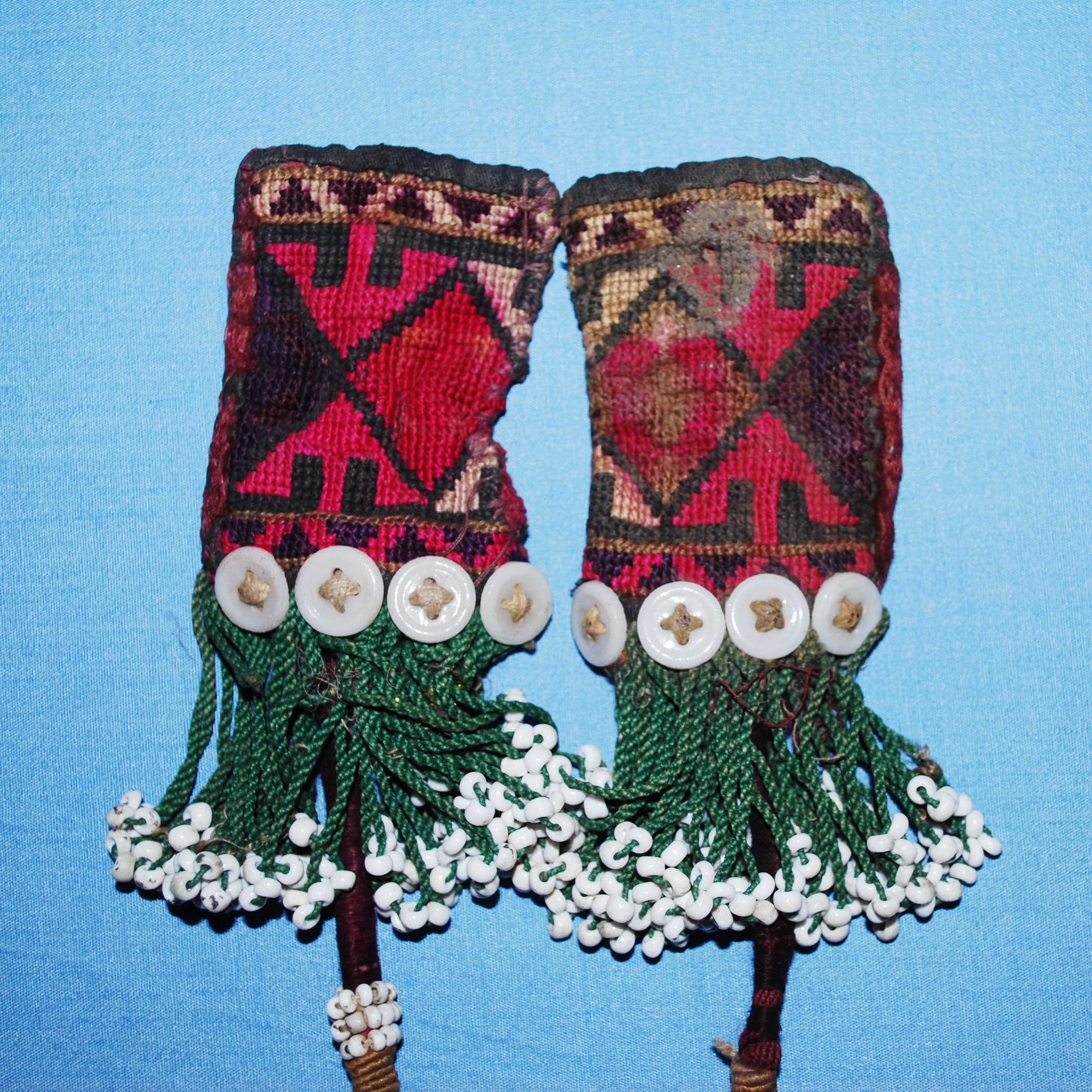 Vintage Central Asian Tassels Set - Vintage Silk / Cotton Tribal Tassels - Belly Dance