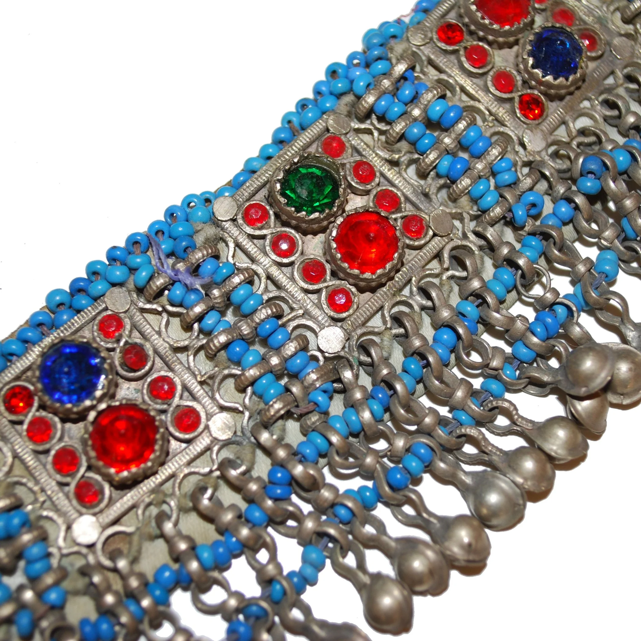 Kuchi Choker Necklace - Small Vintage Tribal Choker with Jewels / Bells