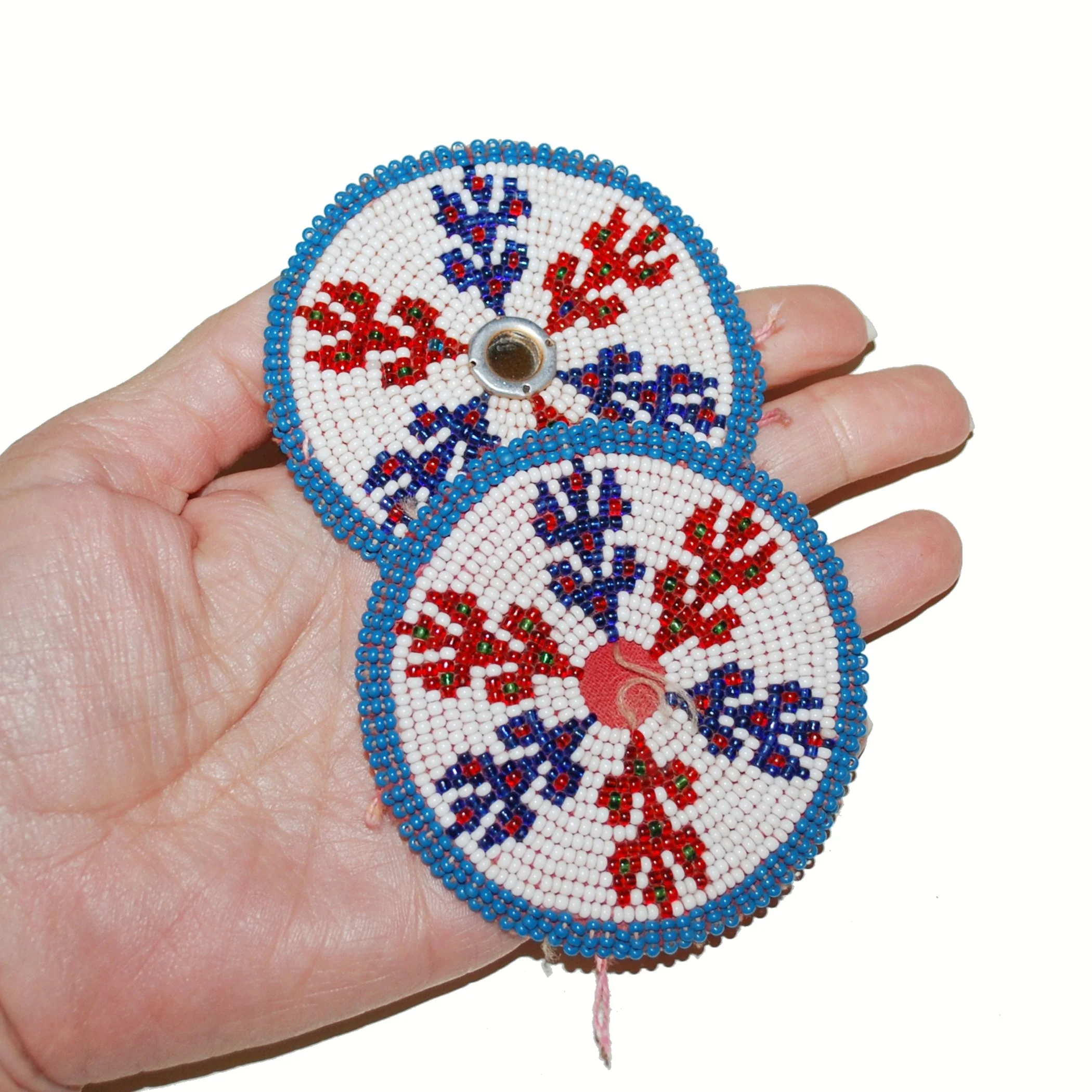 Kuchi Bead medallions - Vintage Beaded Gul i Peron - PAIR - 3 Inches - Belly Dance