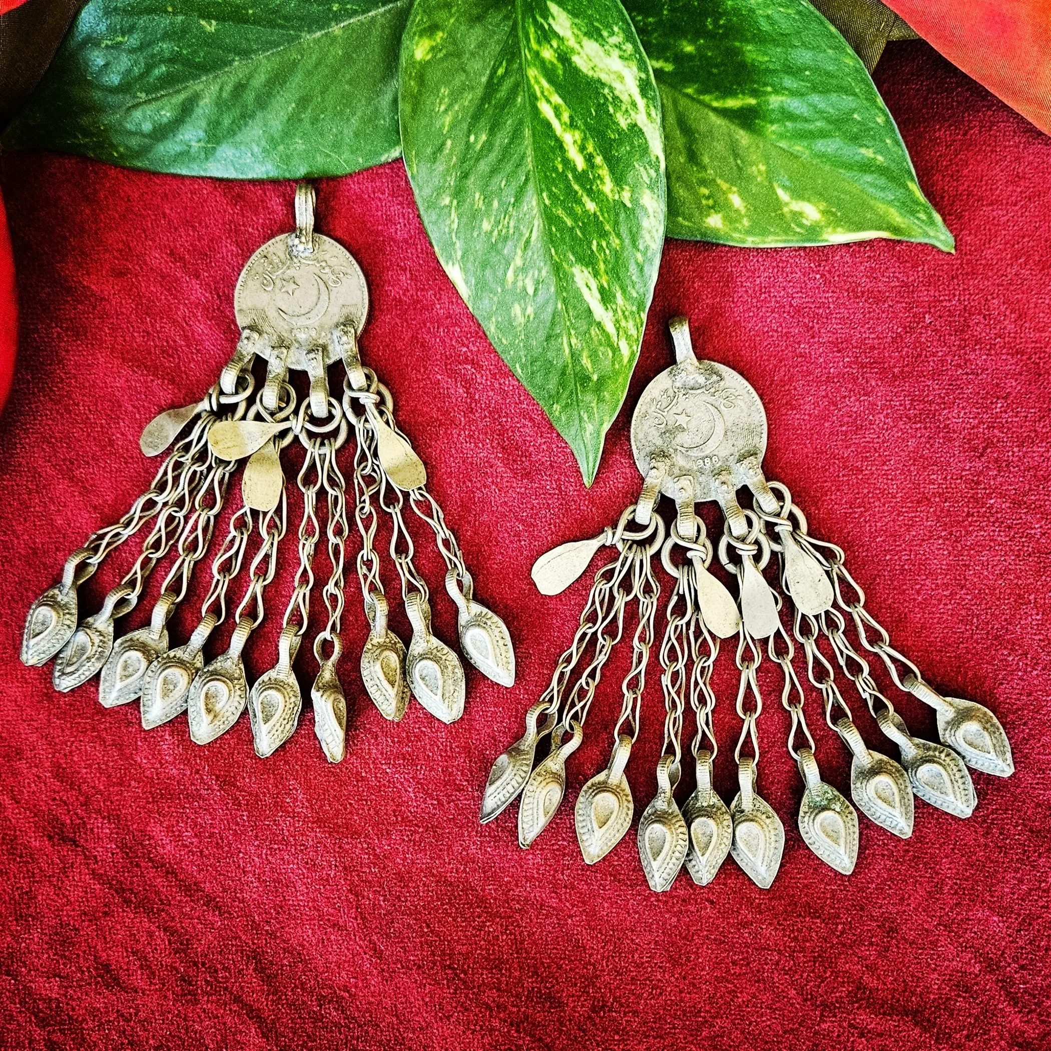 Vintage Tribal Jingle Coin Pendants - Matched Pair - Kuchi Belly Dance DIY