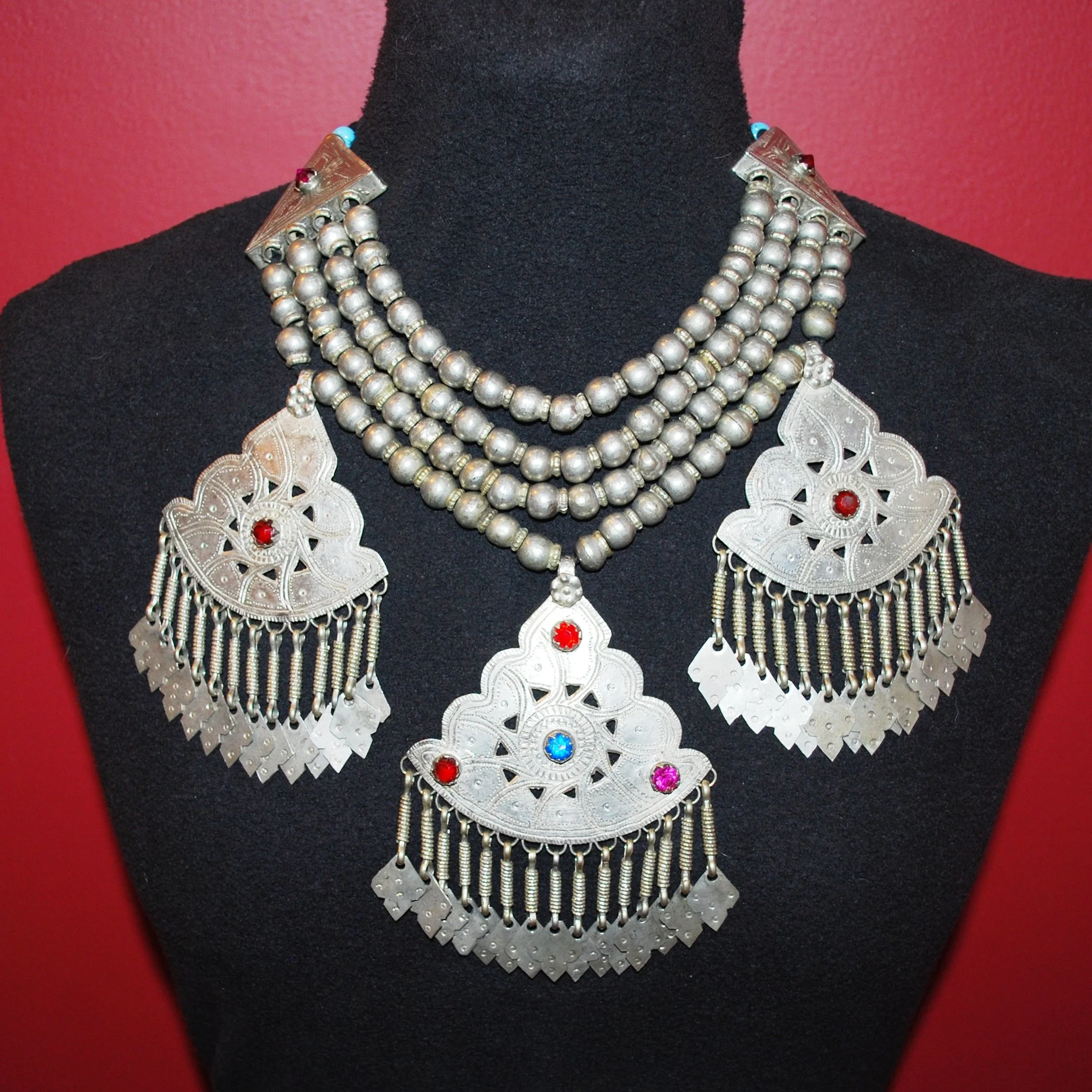 Vintage Kashmiri Beaded - Large Pendants - Jewels and Dangles - Belly Dance