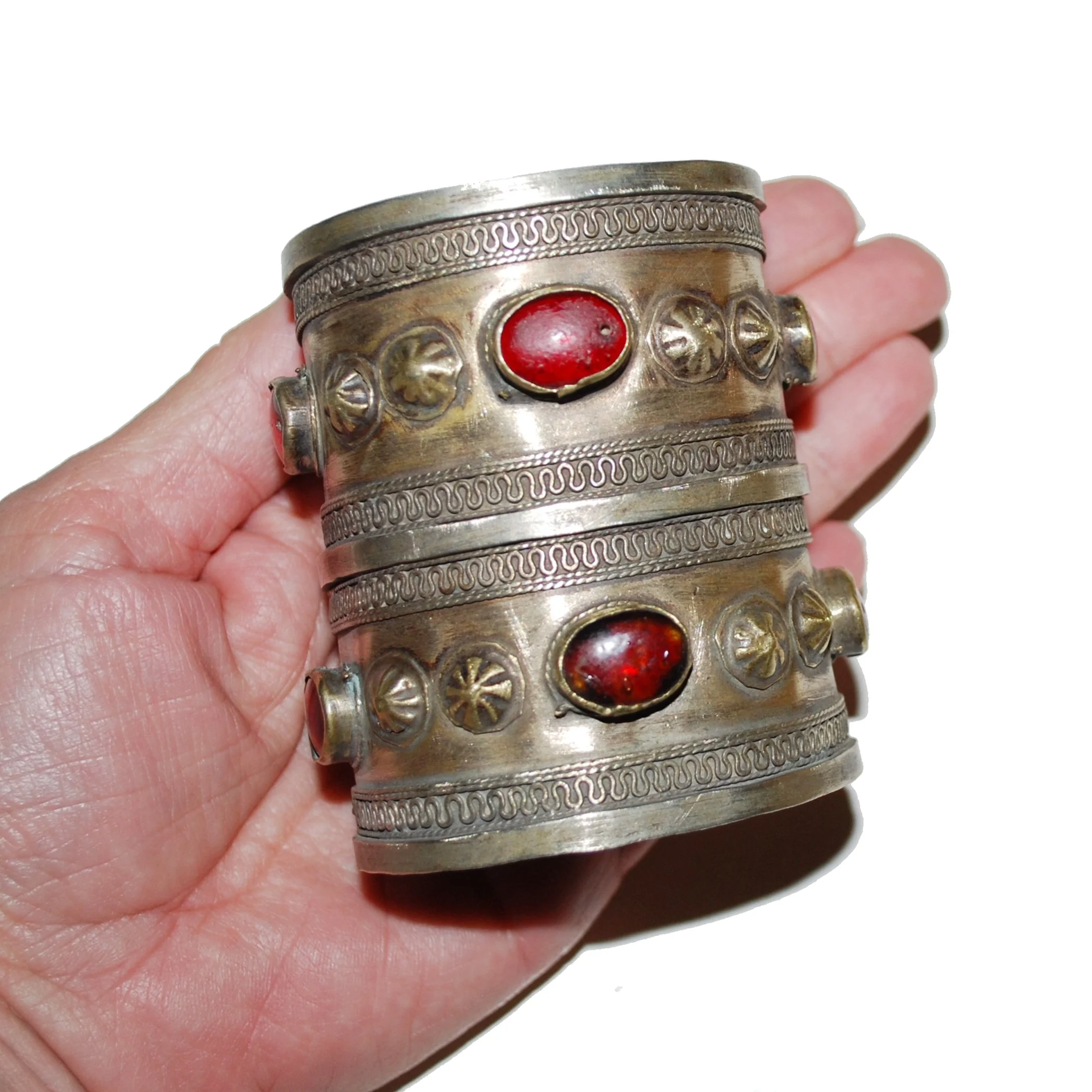 Turkoman Cuff Bracelets PAIR - Turkmen Bilezik Tribal Bracelets - Jeweled Cuffs