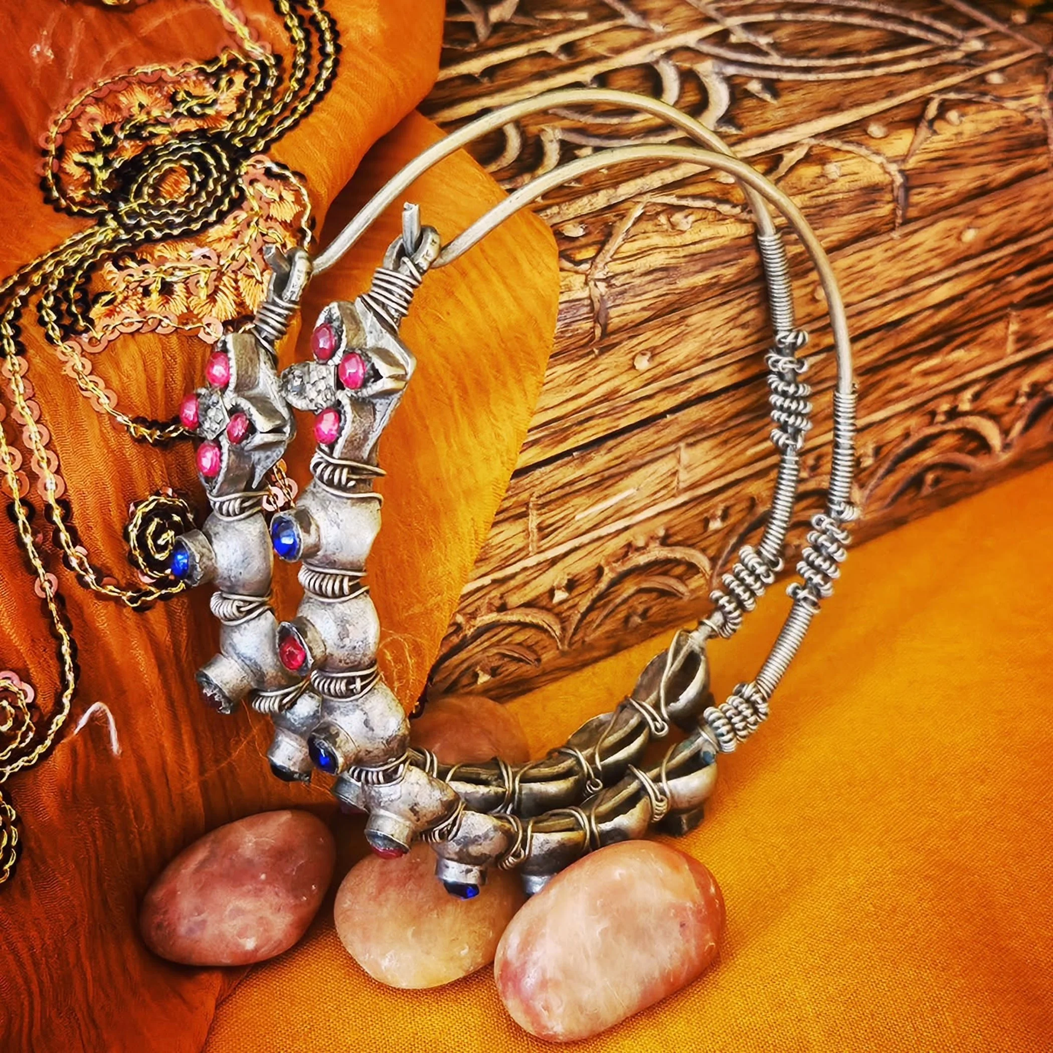 Vintage Kashmiri Hoop Earrings