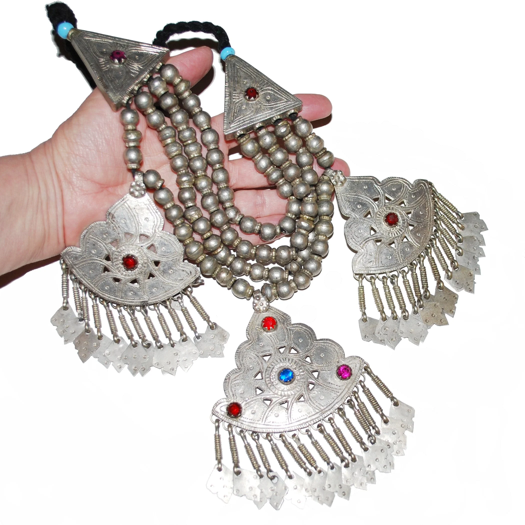 Vintage Kashmiri Beaded - Large Pendants - Jewels and Dangles - Belly Dance