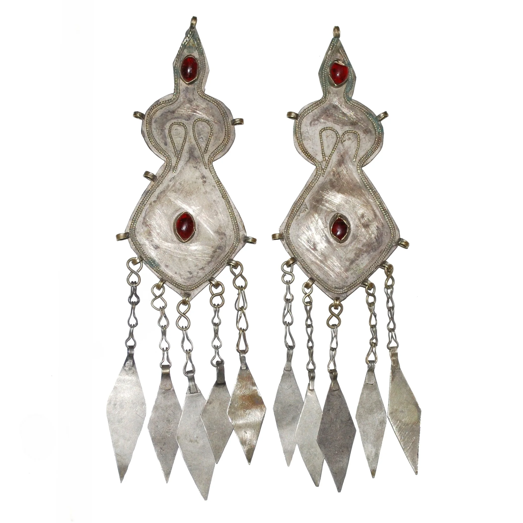 Turkoman Tribal Pendants - Vintage Turkman PAIR - Belly Dance Pendants