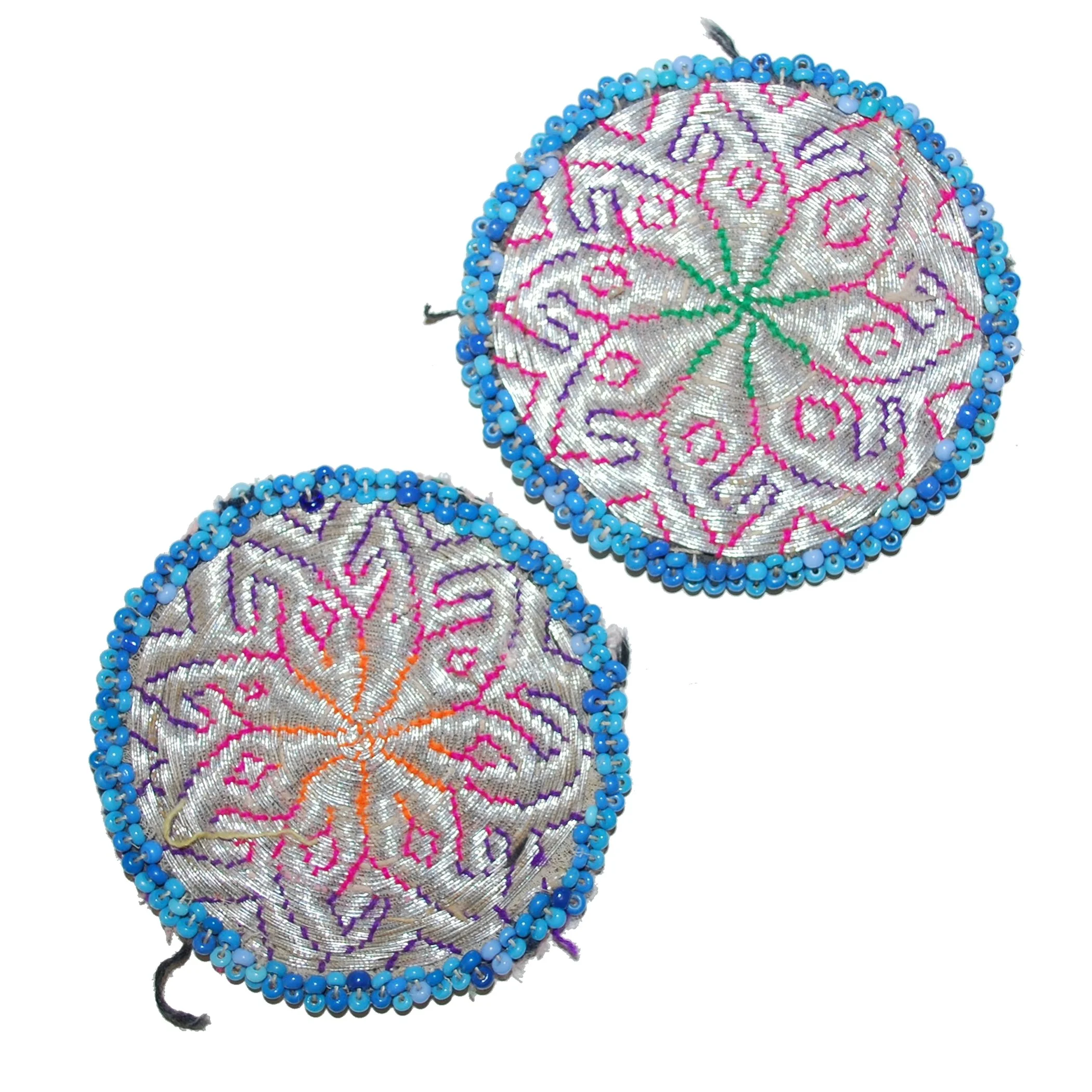 Vintage Kuchi Medallions - 3 Inches - Embroidery and Bead - Kuchi Gul i Peron