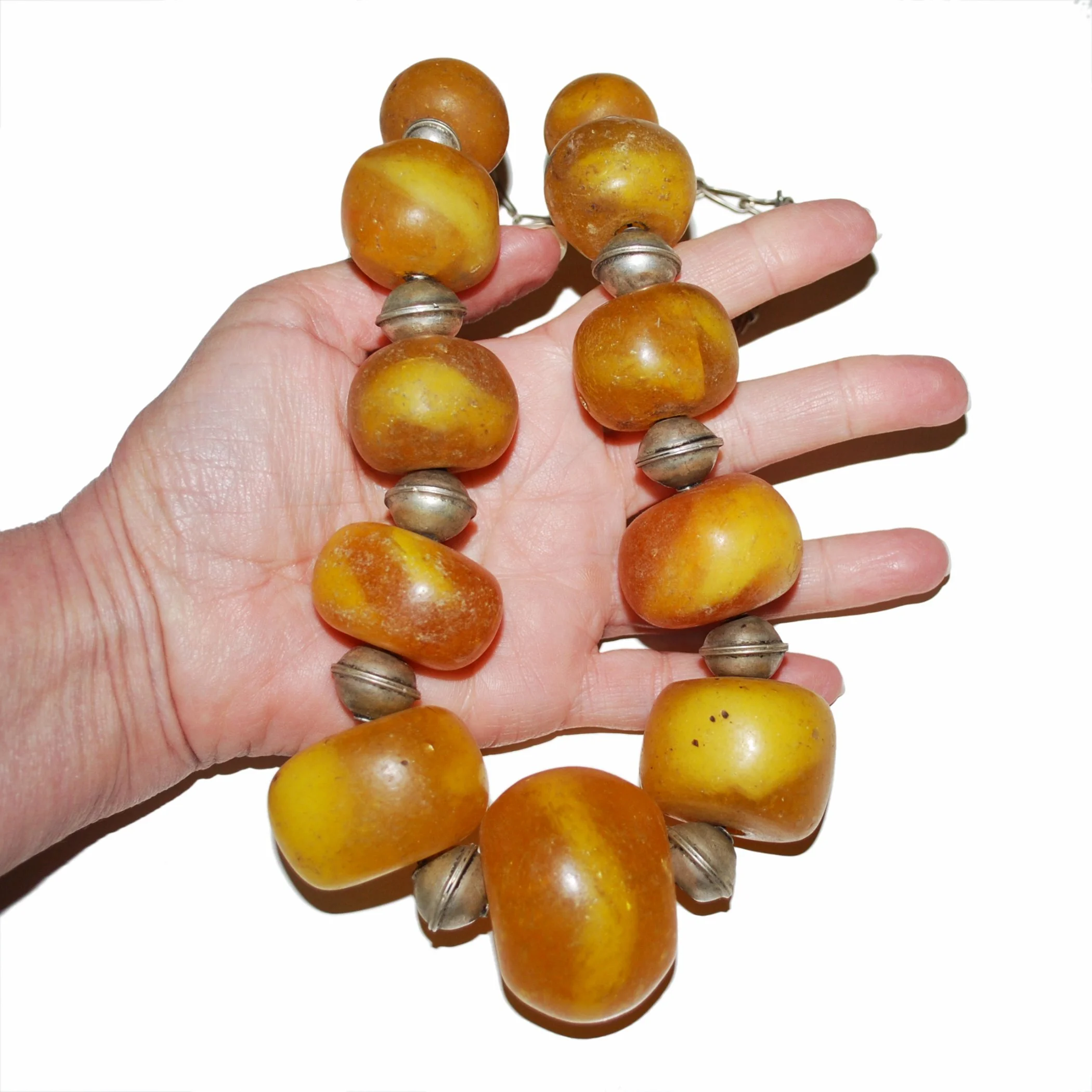 Moroccan Necklace - Berber Copal Beaded Necklace - Amazigh Necklace