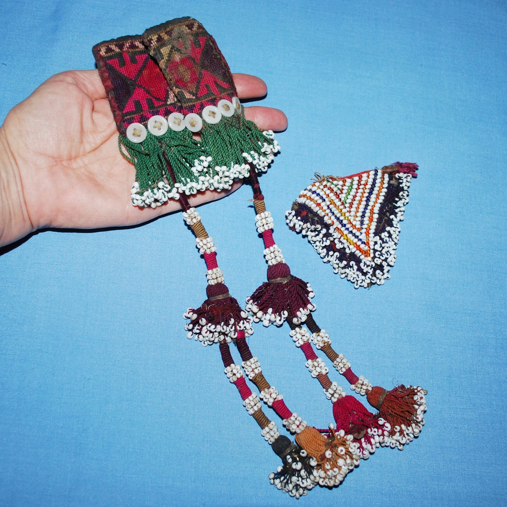 Vintage Central Asian Tassels Set - Vintage Silk / Cotton Tribal Tassels - Belly Dance