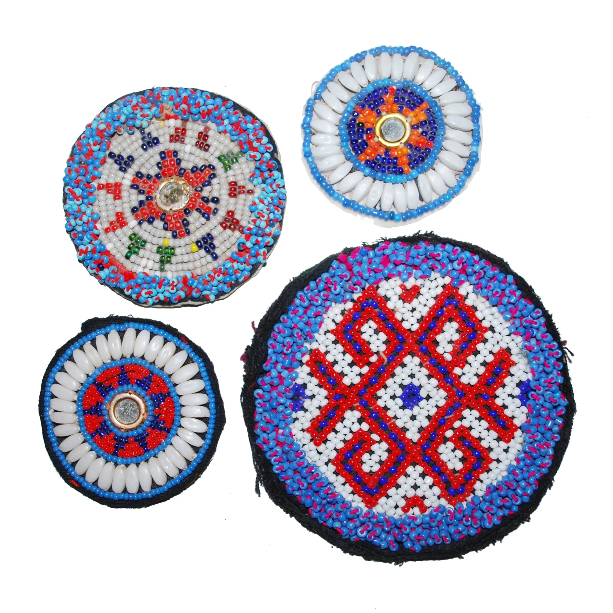 Kuchi Medallions Lot of  4 Pieces -  Vintage Gul - Small Medallions Patches - Belly Dance