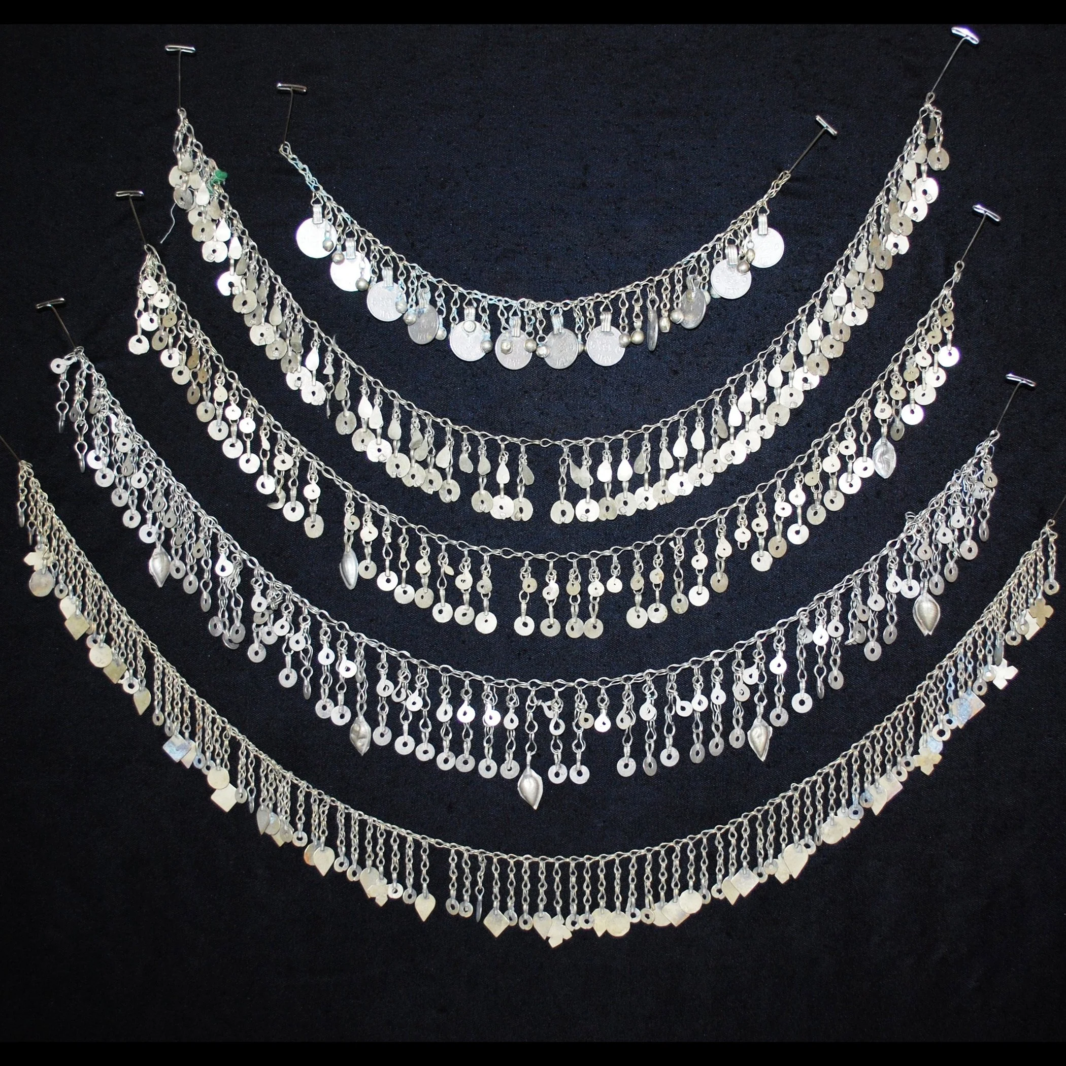 Kuchi Chain Fringe Vintage - Five Pieces - Tribal Chain Fringe for  Belly Dance