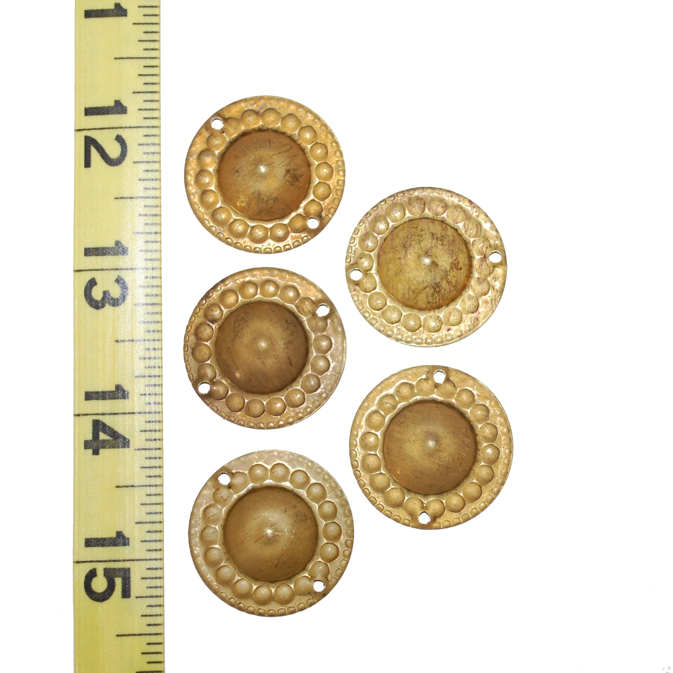 Antique Brass - LG Round Sew-Amulets Components - Belly Dance DIY - 25 Pcs