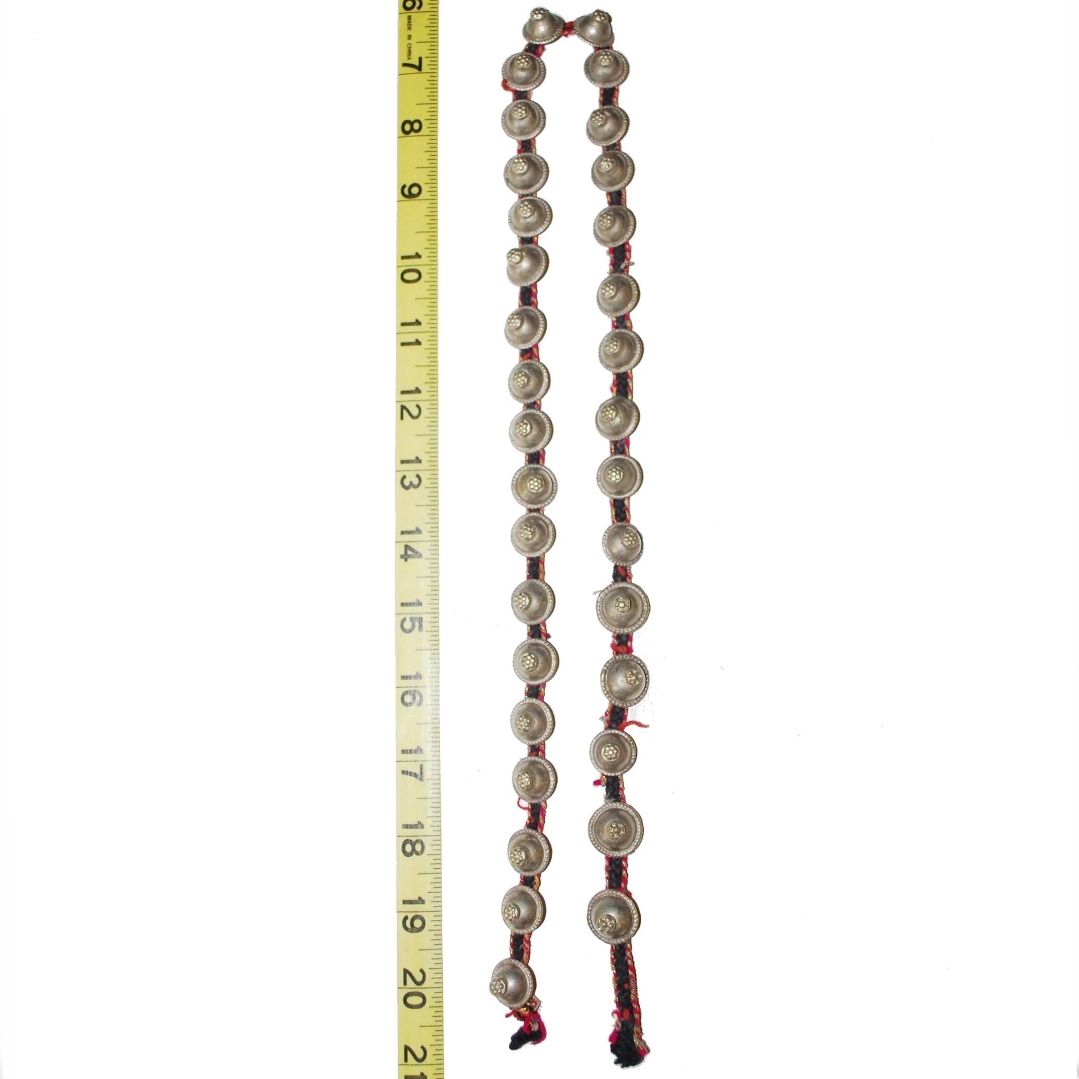 Tribal Buttons on Cord - 33 Vintage Turkoman Buttons - Belly Dance DIY