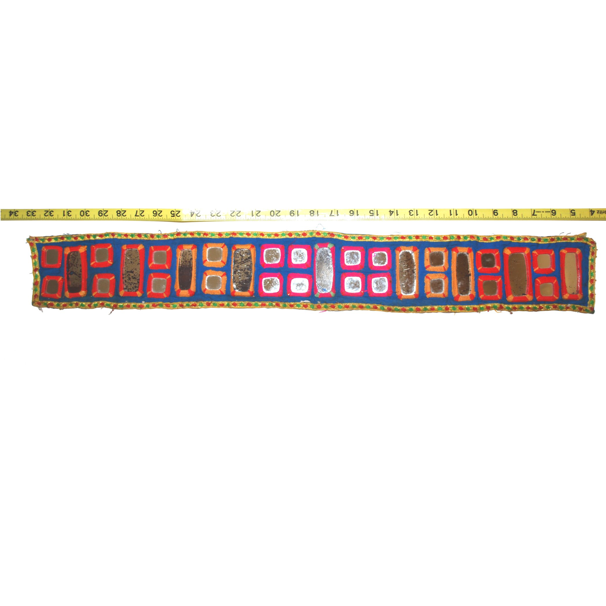 Banjara Tribal Mirror Textile - Vintage Shisha Mirror Belt Base - Belly Dance Costuming