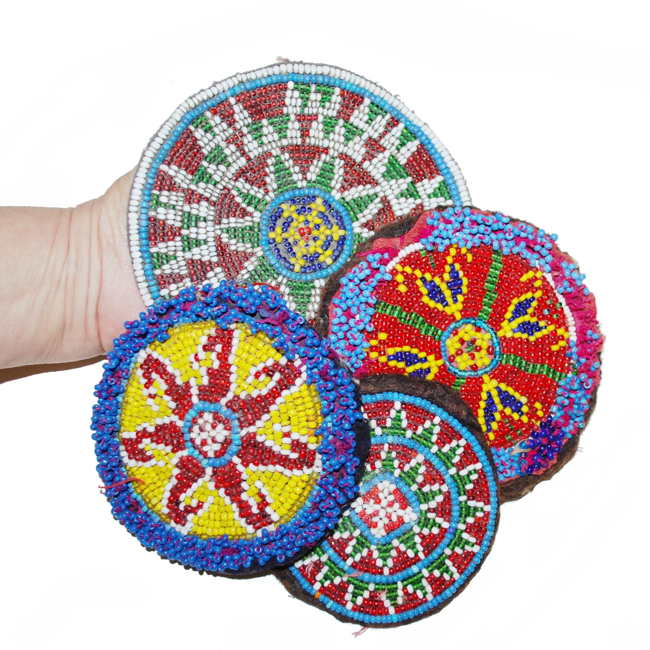 Kuchi Bead Medallions - Lot of  4 Pieces -  Vintage Gul - Kuchi Patches