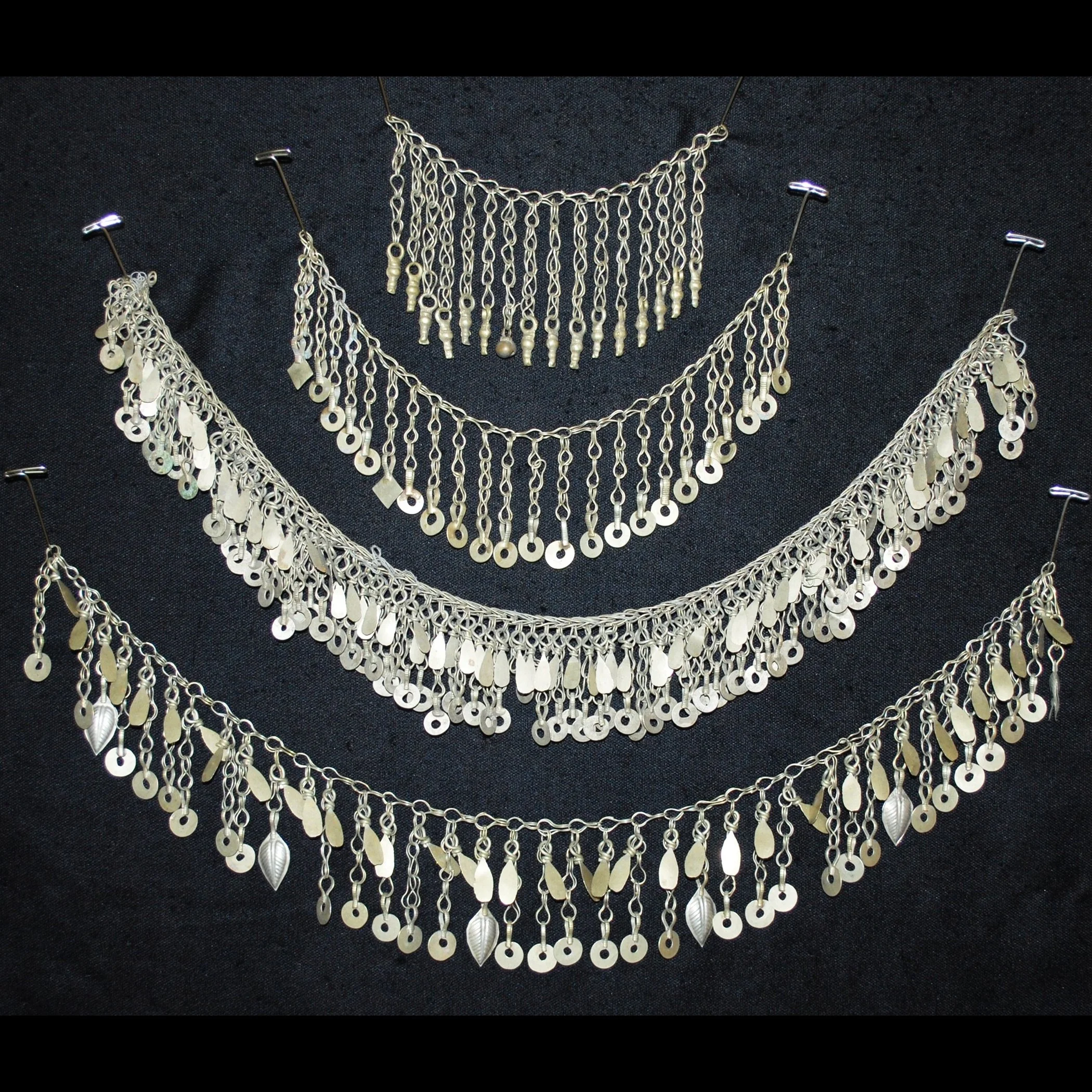Kuchi Chain Fringe Vintage - Four Pieces - Tribal Chain Fringe for  Belly Dance - 45 Inches Total