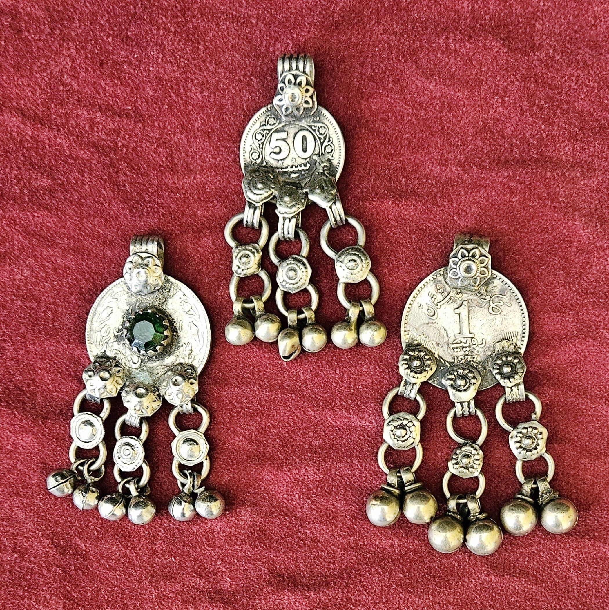 Kuchi Vintage Coin Pendants - Three Small Pendants - DIY Pendants - Belly Dance